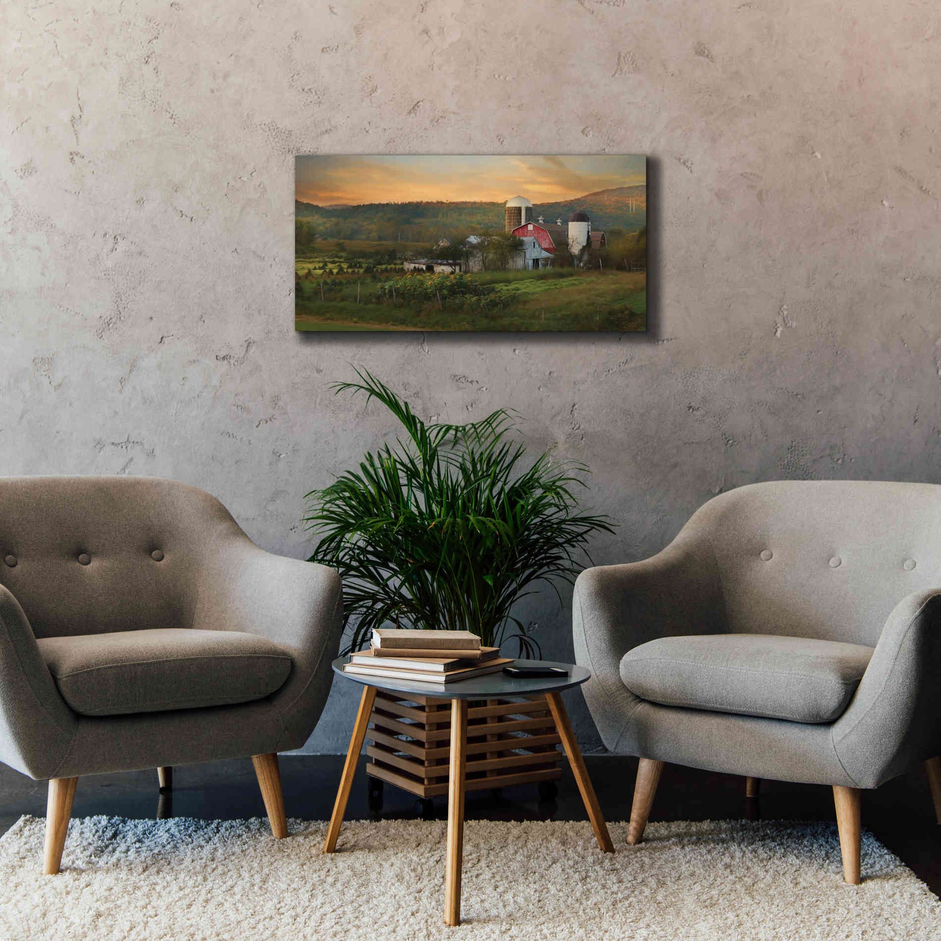 'New York Country Sunset' by Lori Deiter, Canvas Wall Art,40 x 20