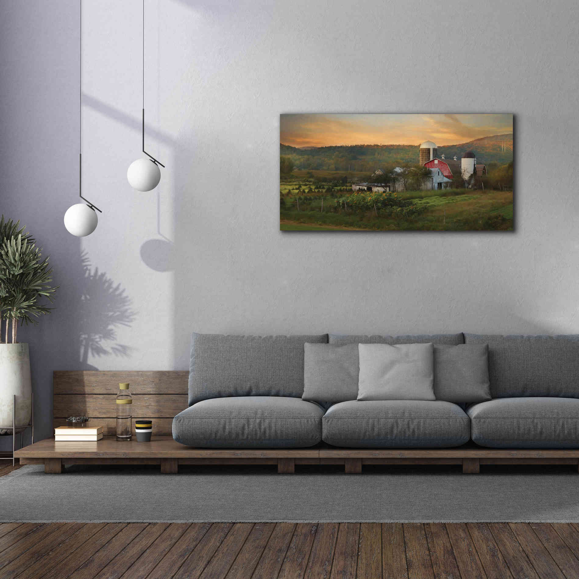 'New York Country Sunset' by Lori Deiter, Canvas Wall Art,60 x 30