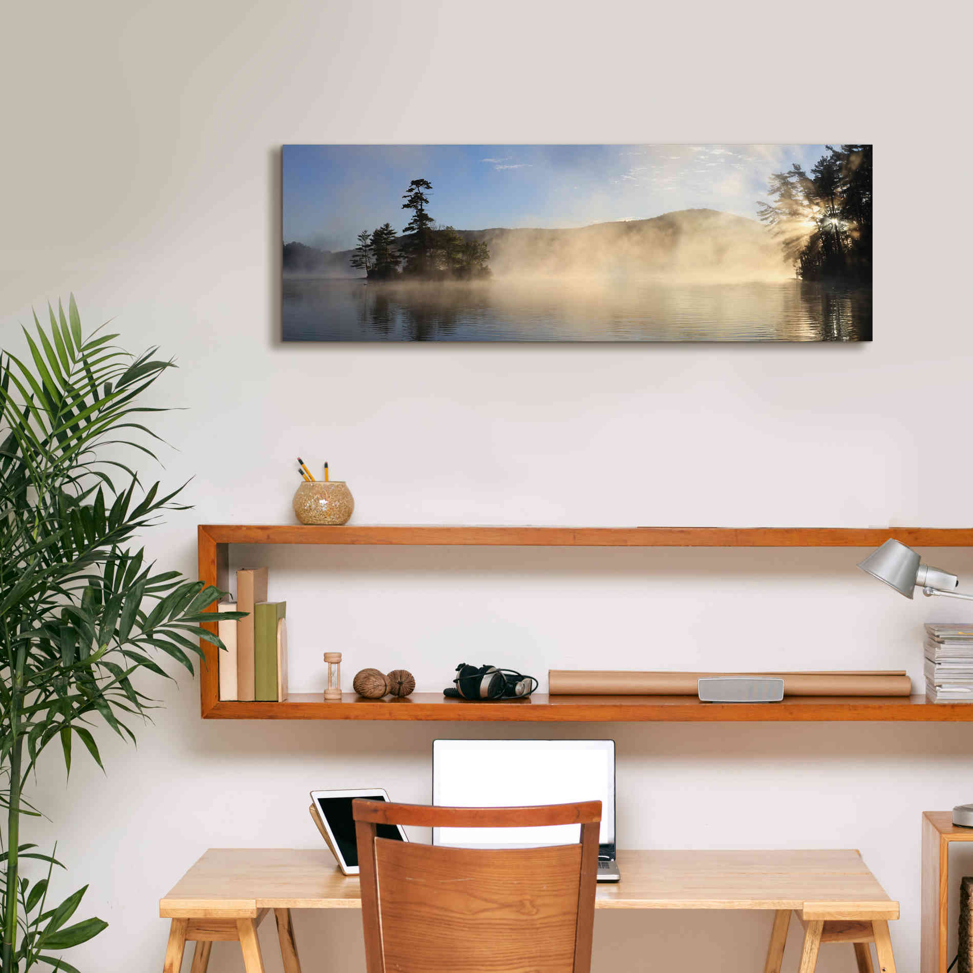 'Lake Luzerne Sunrise' by Lori Deiter, Canvas Wall Art,36 x 12
