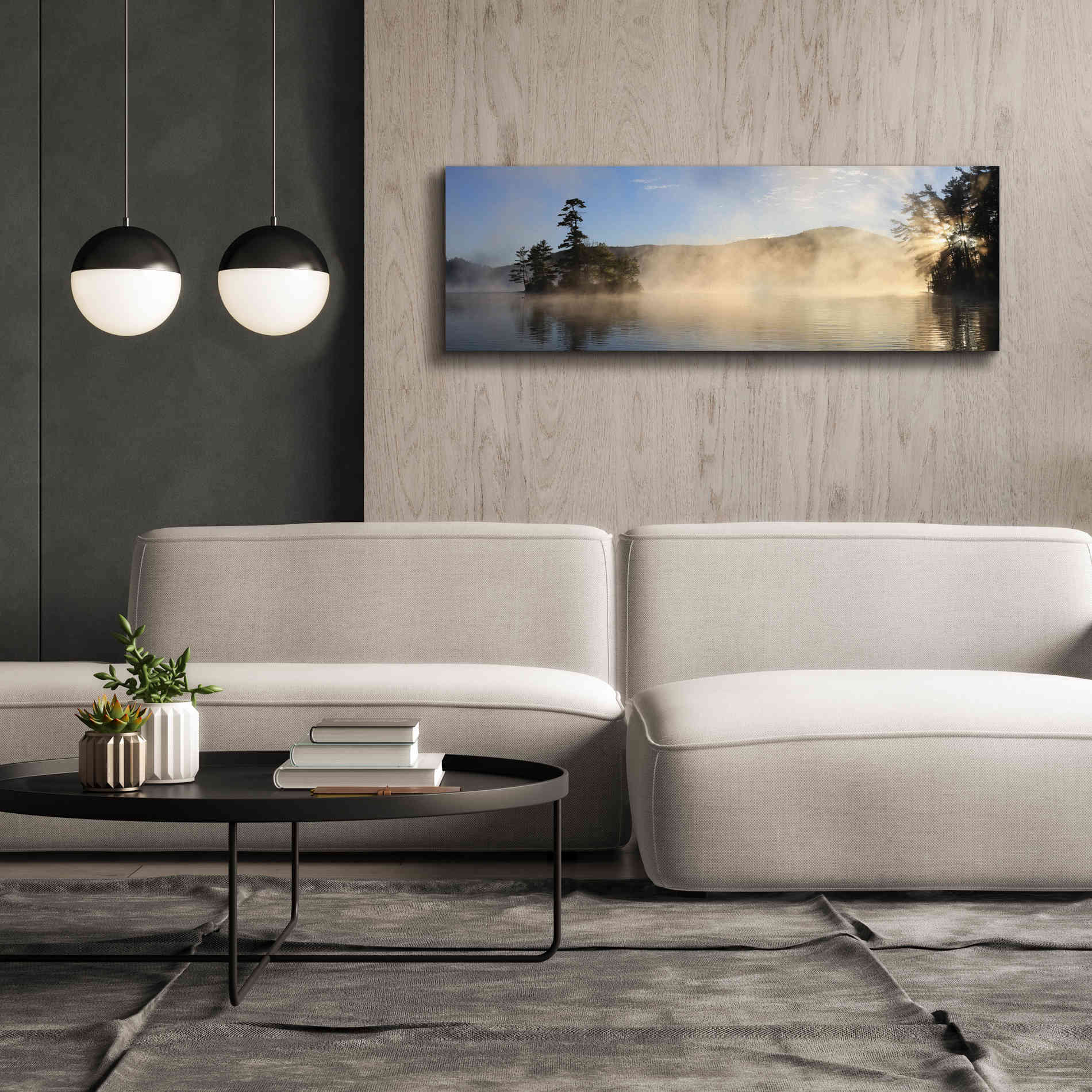 'Lake Luzerne Sunrise' by Lori Deiter, Canvas Wall Art,60 x 20