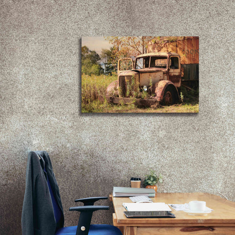 Image of 'Old Yellow Truck' by Lori Deiter, Canvas Wall Art,40 x 26