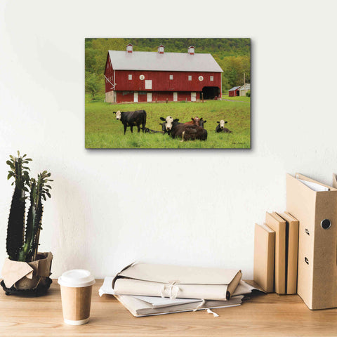 Image of 'Red Barn' by Lori Deiter, Canvas Wall Art,18 x 12