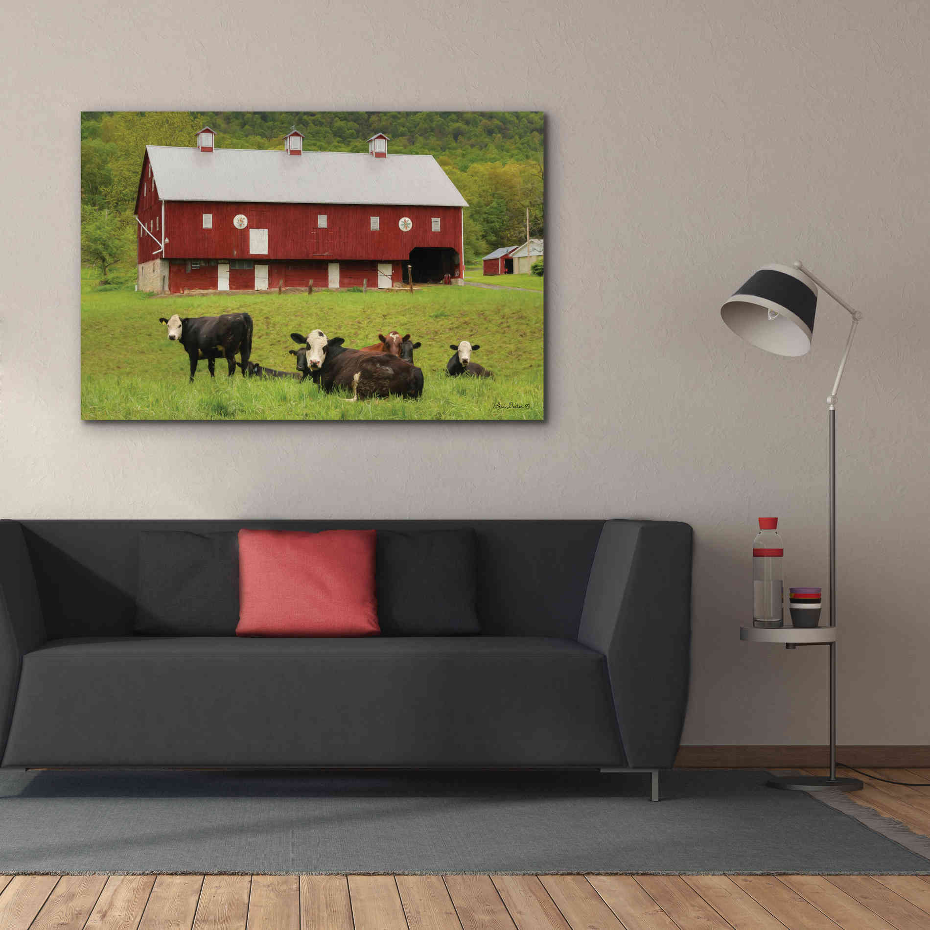 'Red Barn' by Lori Deiter, Canvas Wall Art,60 x 40