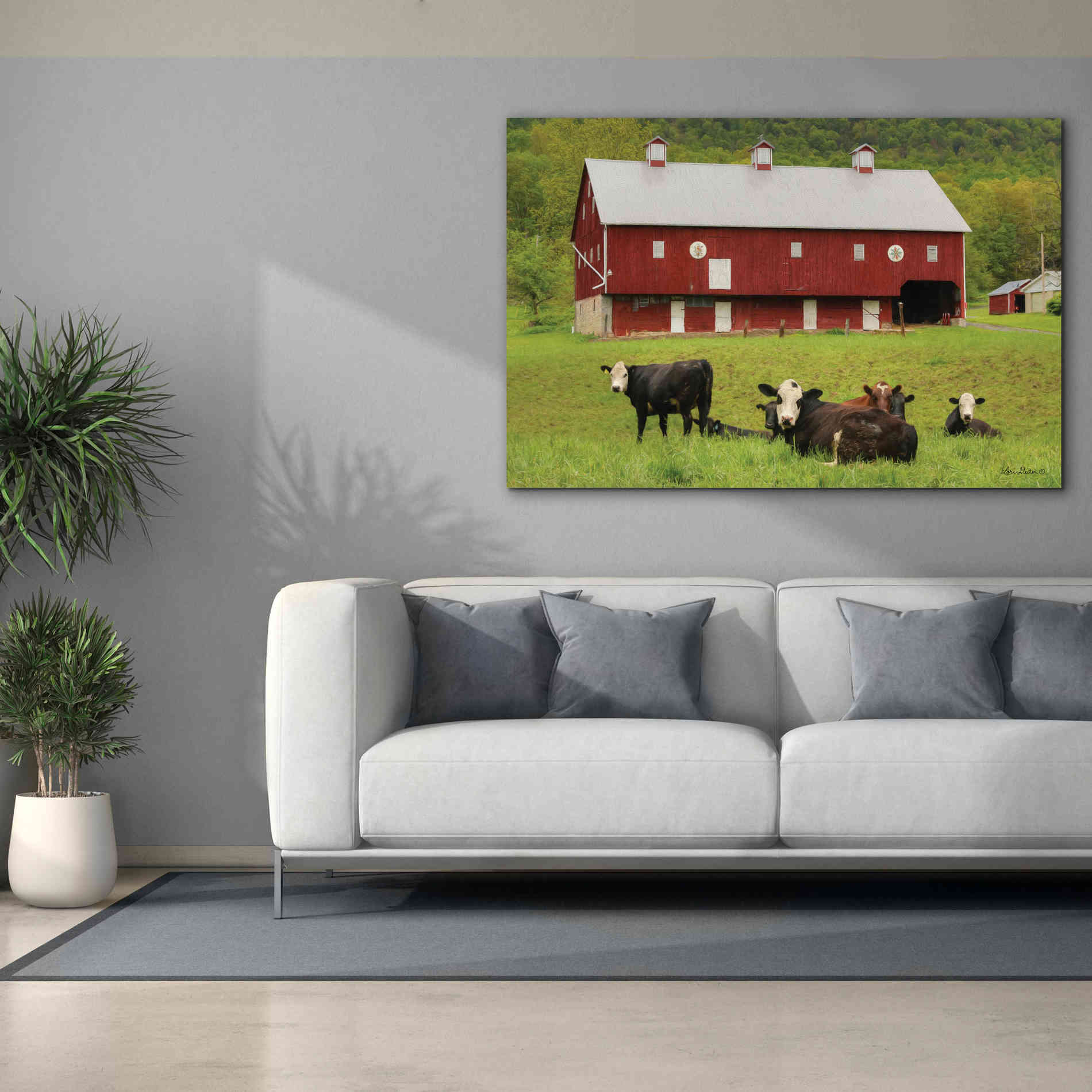 'Red Barn' by Lori Deiter, Canvas Wall Art,60 x 40