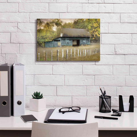 Image of 'Old Teal Shed' by Lori Deiter, Canvas Wall Art,18 x 12