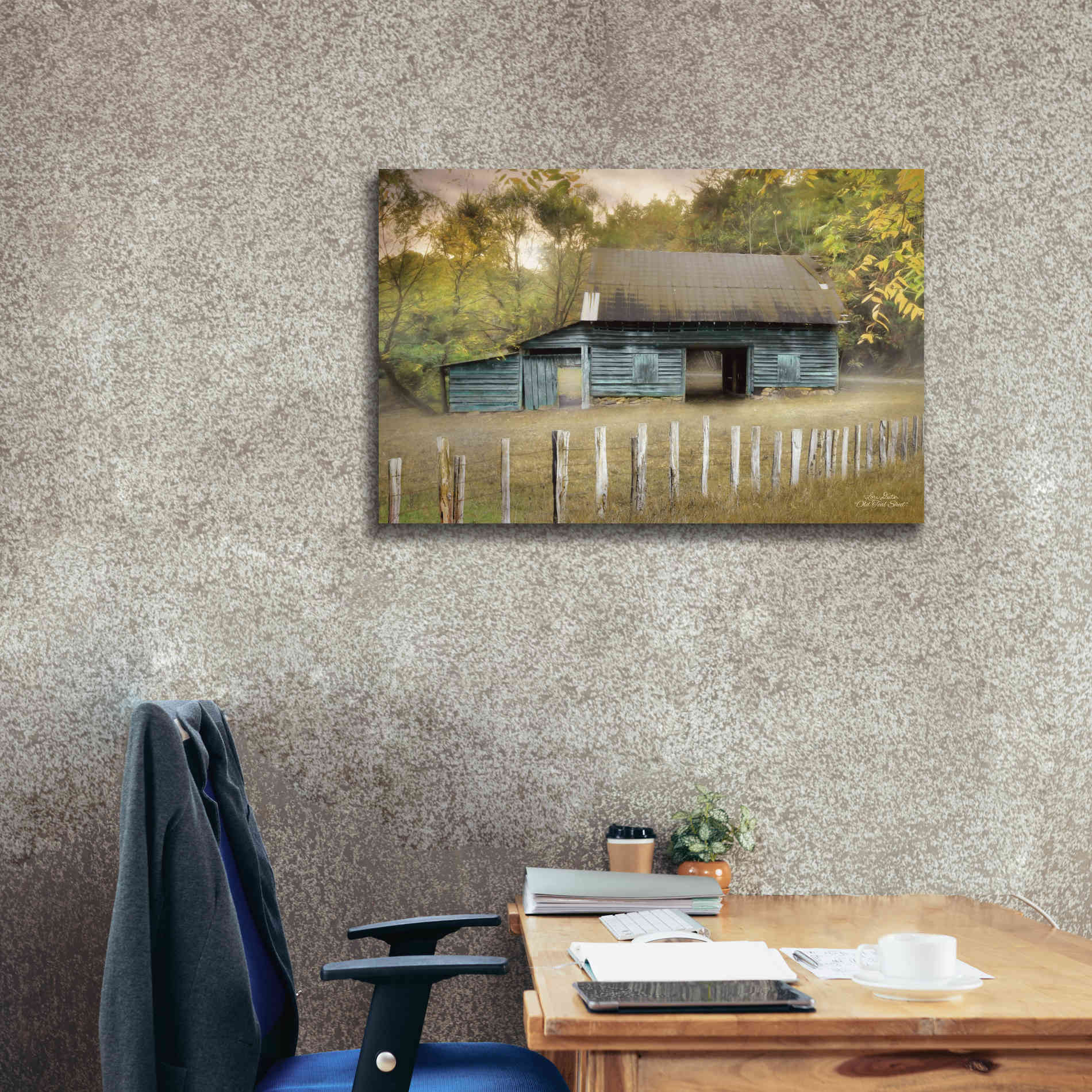 'Old Teal Shed' by Lori Deiter, Canvas Wall Art,40 x 26