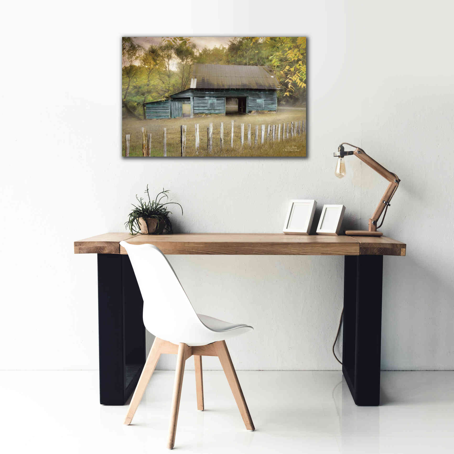 'Old Teal Shed' by Lori Deiter, Canvas Wall Art,40 x 26