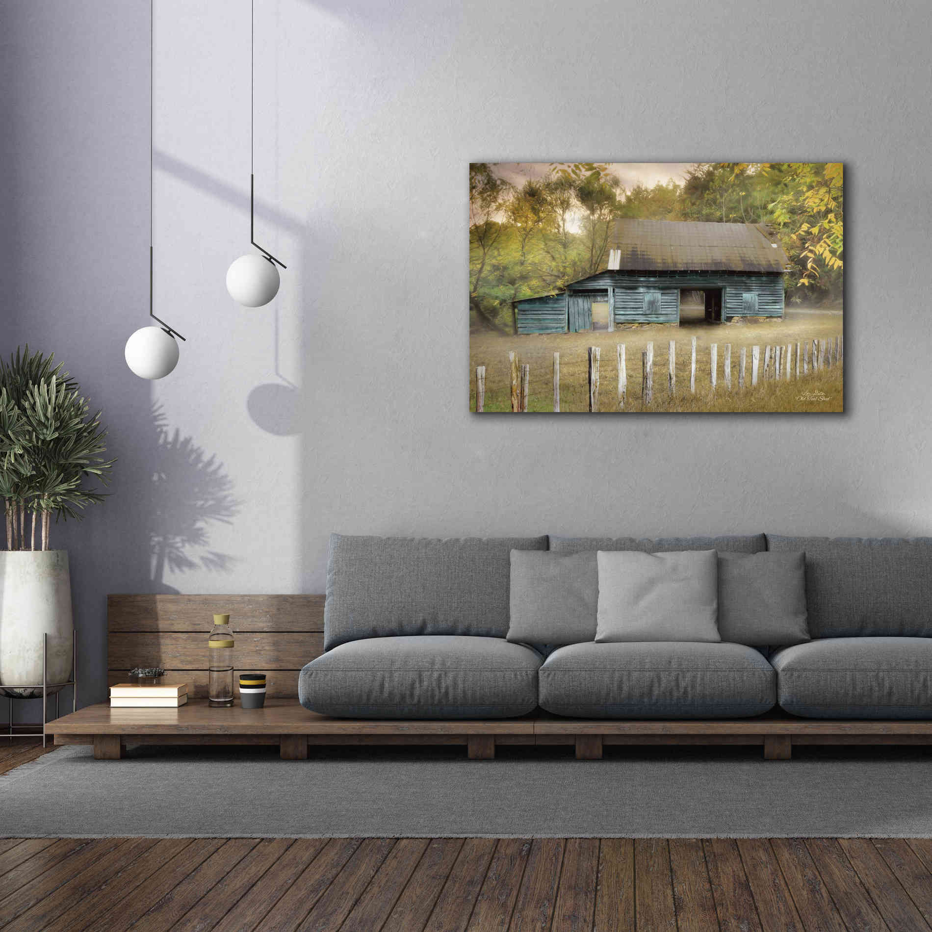 'Old Teal Shed' by Lori Deiter, Canvas Wall Art,60 x 40