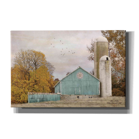 Image of 'Teal Barn and Silo' by Lori Deiter, Canvas Wall Art