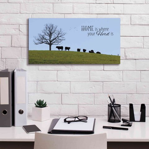 Image of 'Home Is Where Your Herd Is' by Lori Deiter, Canvas Wall Art,24 x 12