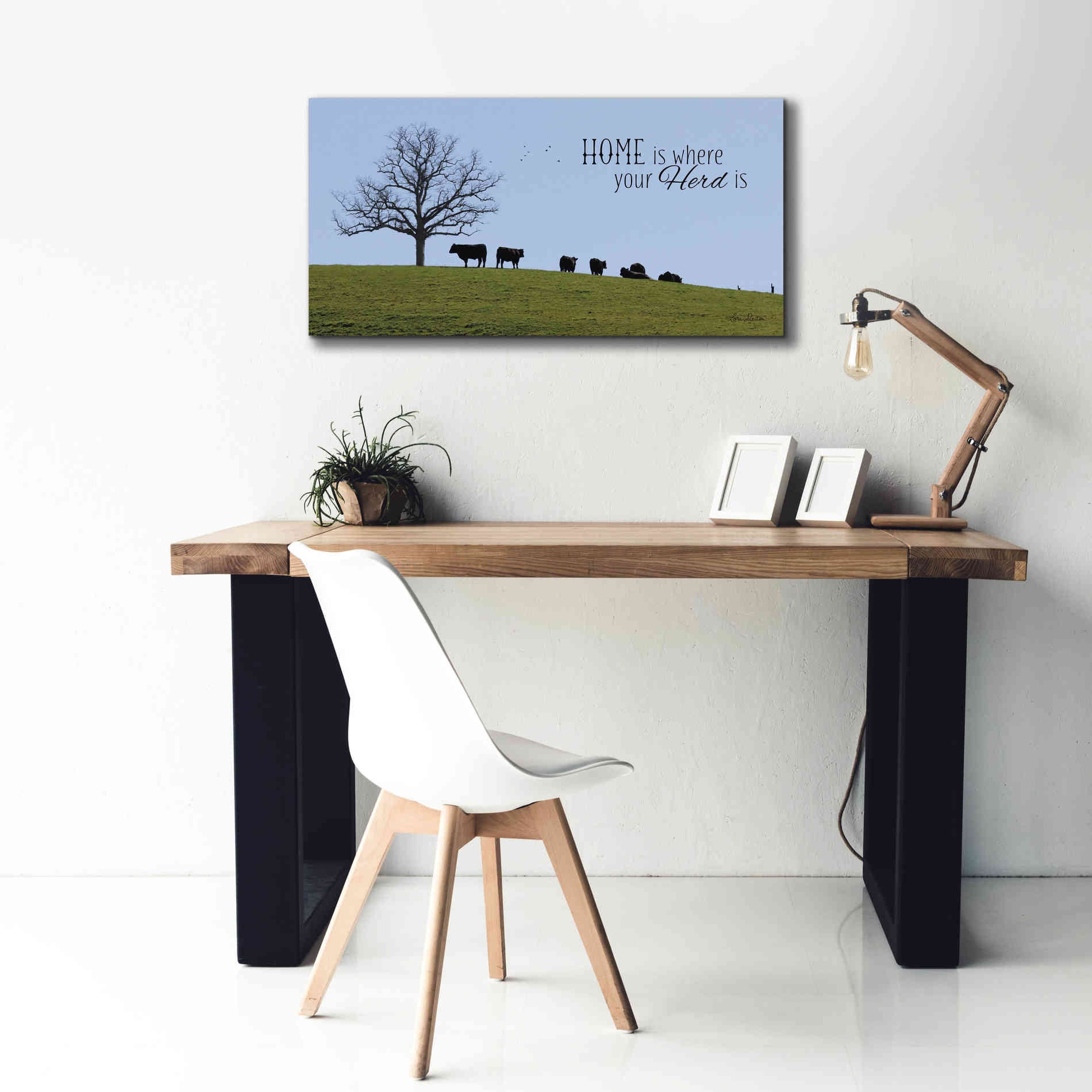 'Home Is Where Your Herd Is' by Lori Deiter, Canvas Wall Art,40 x 20