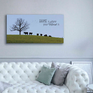 'Home Is Where Your Herd Is' by Lori Deiter, Canvas Wall Art,60 x 30