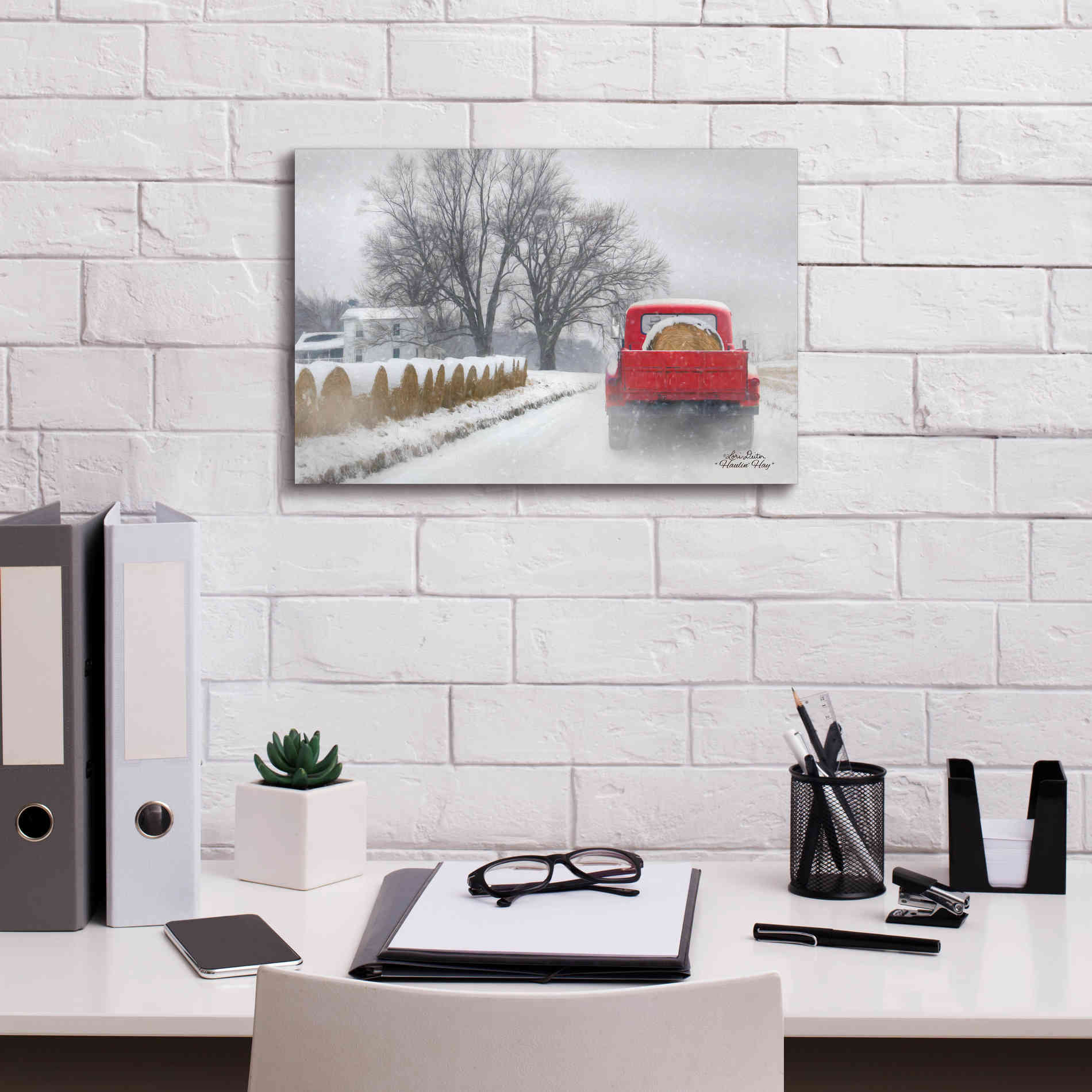 'Haulin' Hay' by Lori Deiter, Canvas Wall Art,18 x 12