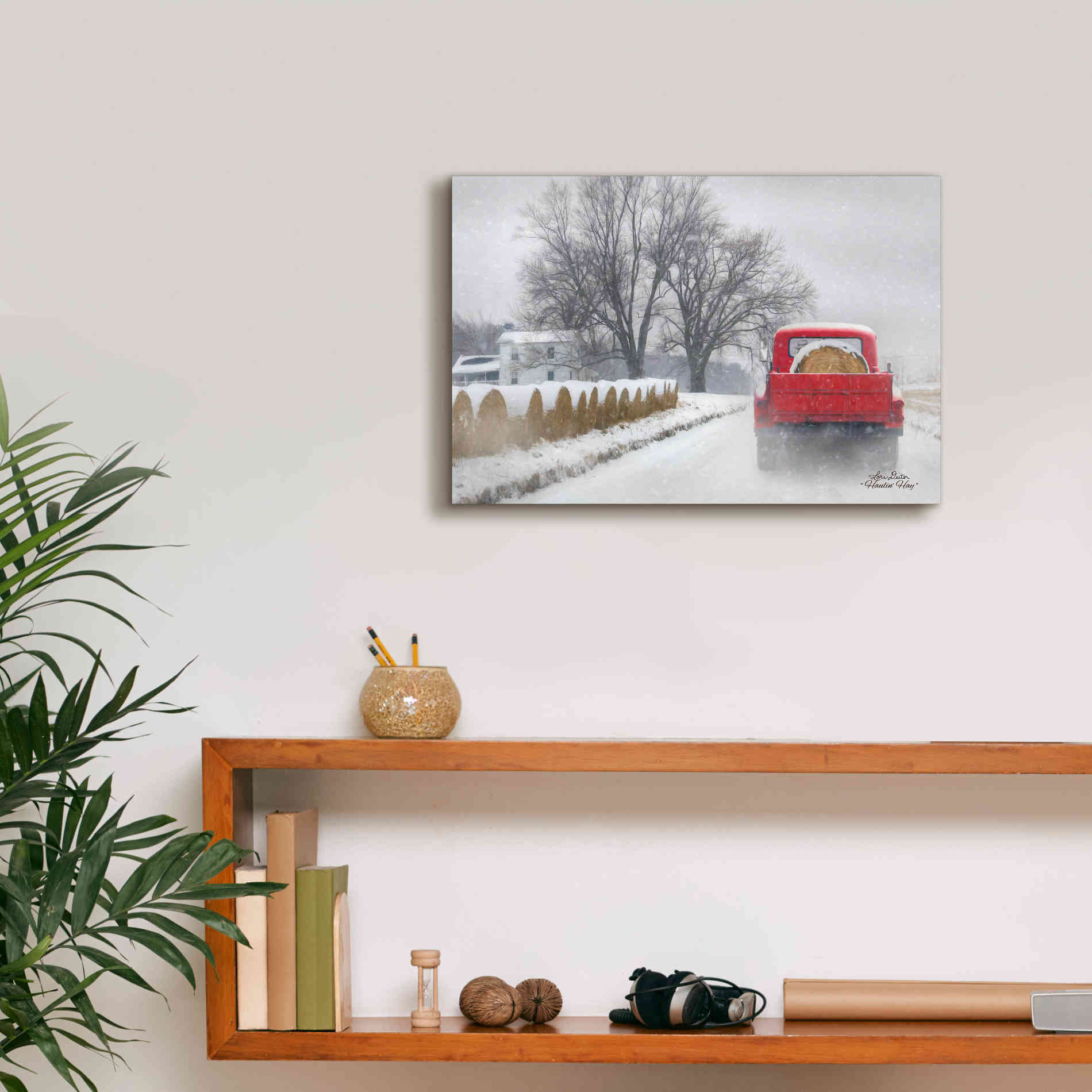 'Haulin' Hay' by Lori Deiter, Canvas Wall Art,18 x 12