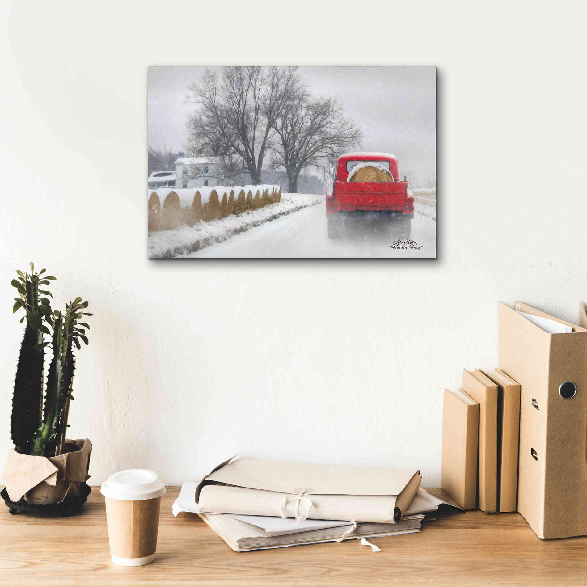 'Haulin' Hay' by Lori Deiter, Canvas Wall Art,18 x 12