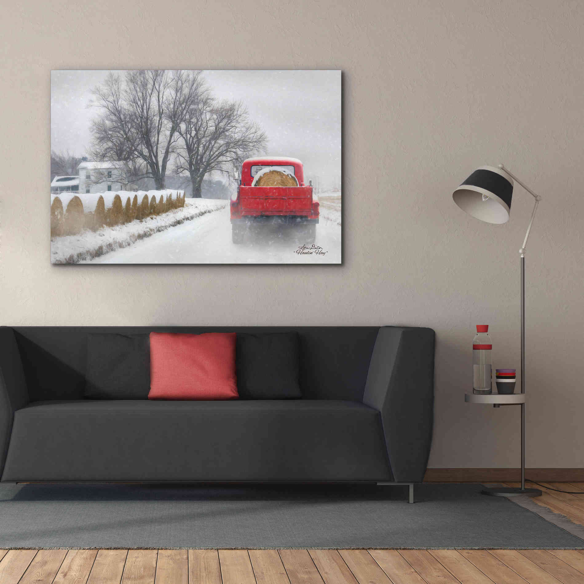 'Haulin' Hay' by Lori Deiter, Canvas Wall Art,60 x 40