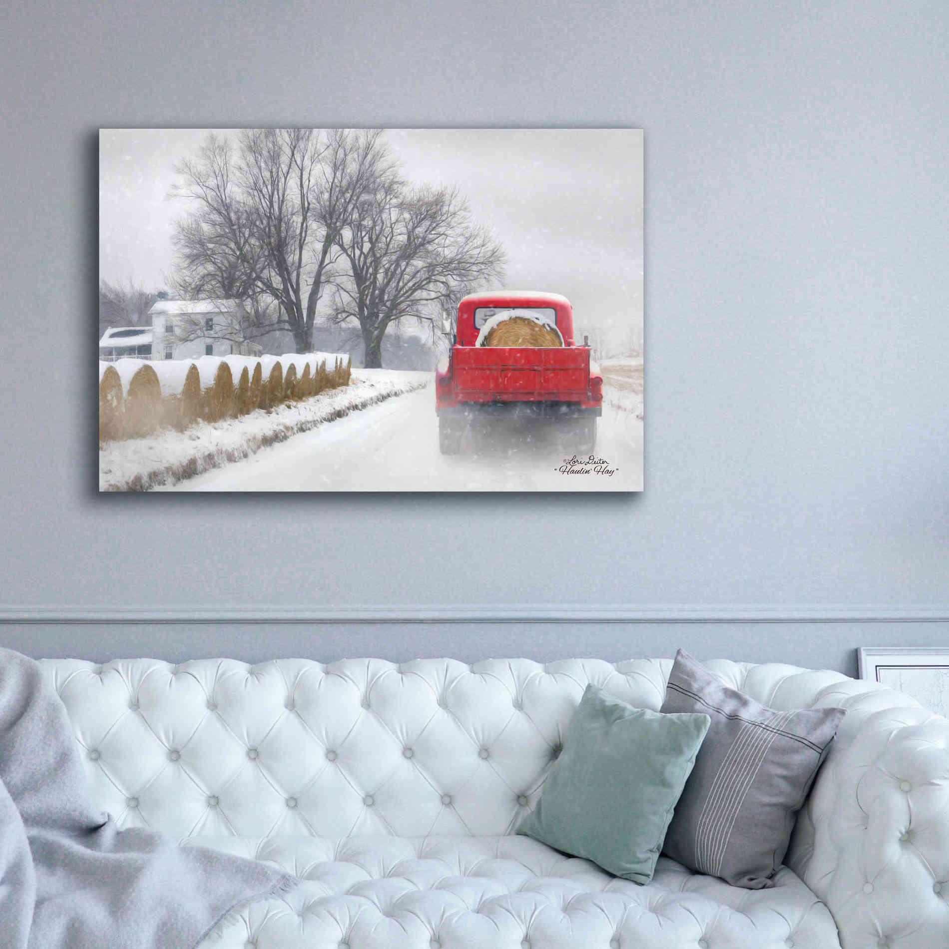 'Haulin' Hay' by Lori Deiter, Canvas Wall Art,60 x 40