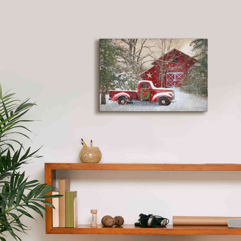 Image of 'Secluded Barn with Truck' by Lori Deiter, Canvas Wall Art,18 x 12