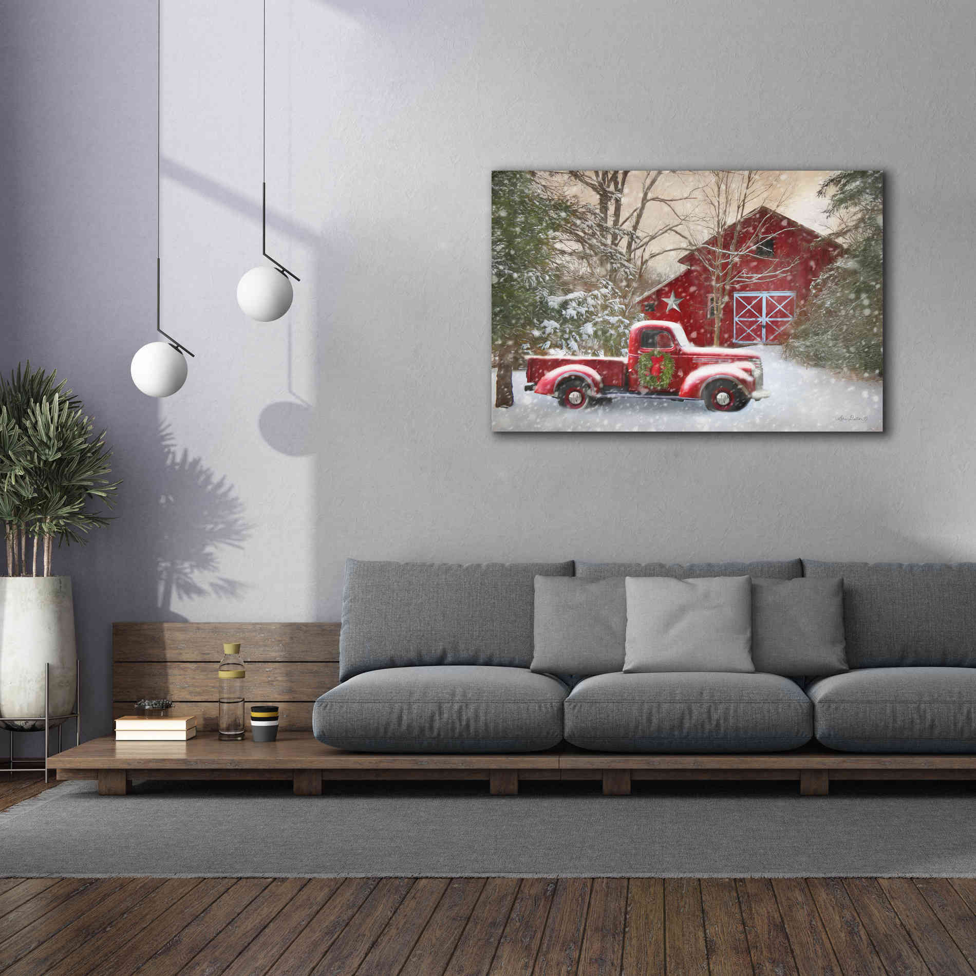 'Secluded Barn with Truck' by Lori Deiter, Canvas Wall Art,60 x 40