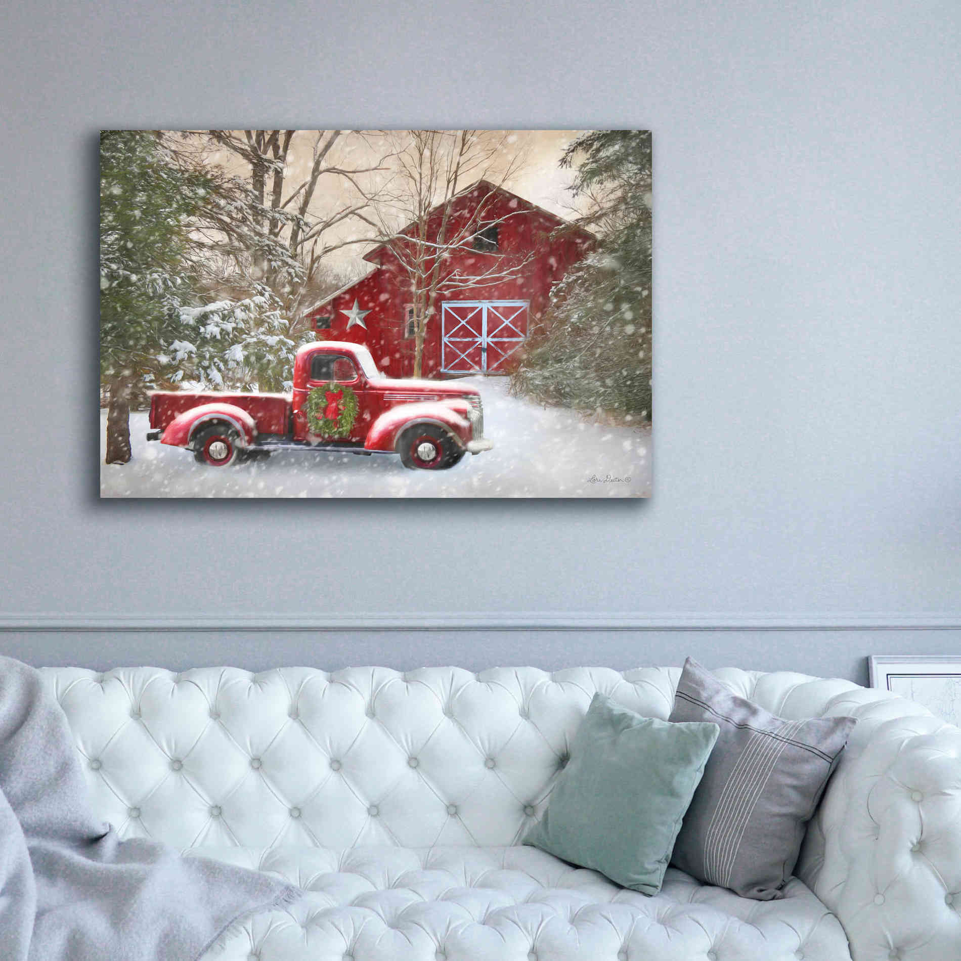 'Secluded Barn with Truck' by Lori Deiter, Canvas Wall Art,60 x 40