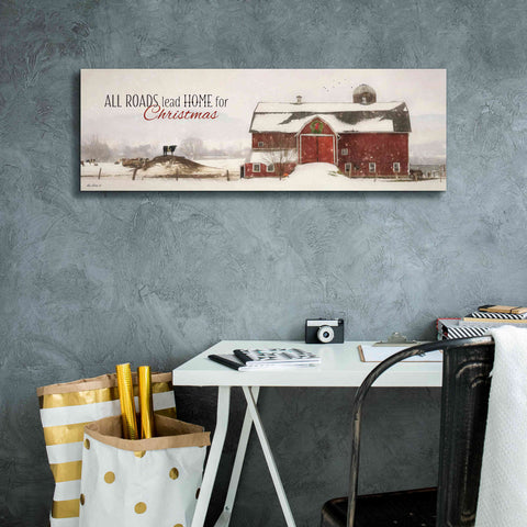 Image of 'All Roads Lead Home for Christmas' by Lori Deiter, Canvas Wall Art,36 x 12