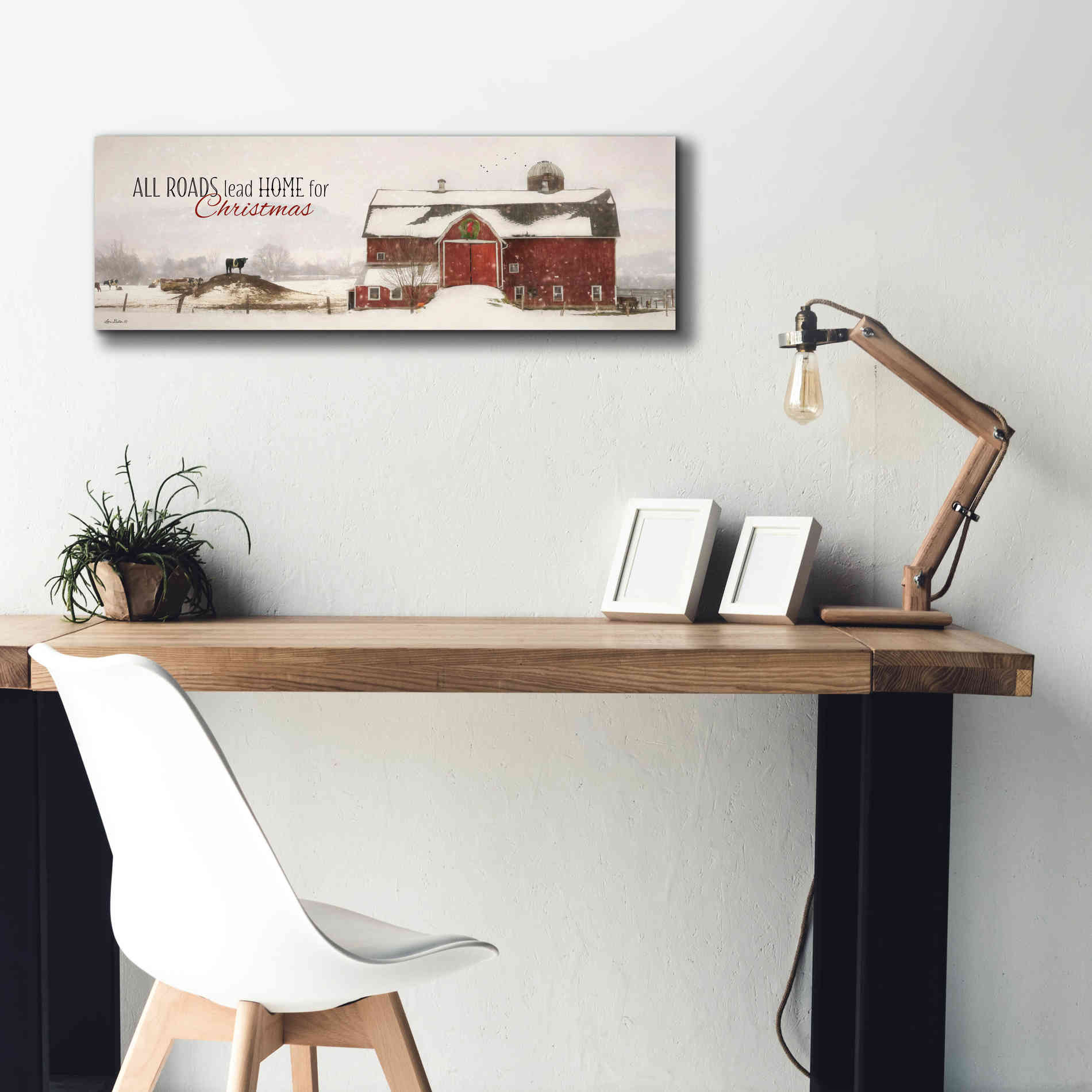 'All Roads Lead Home for Christmas' by Lori Deiter, Canvas Wall Art,36 x 12