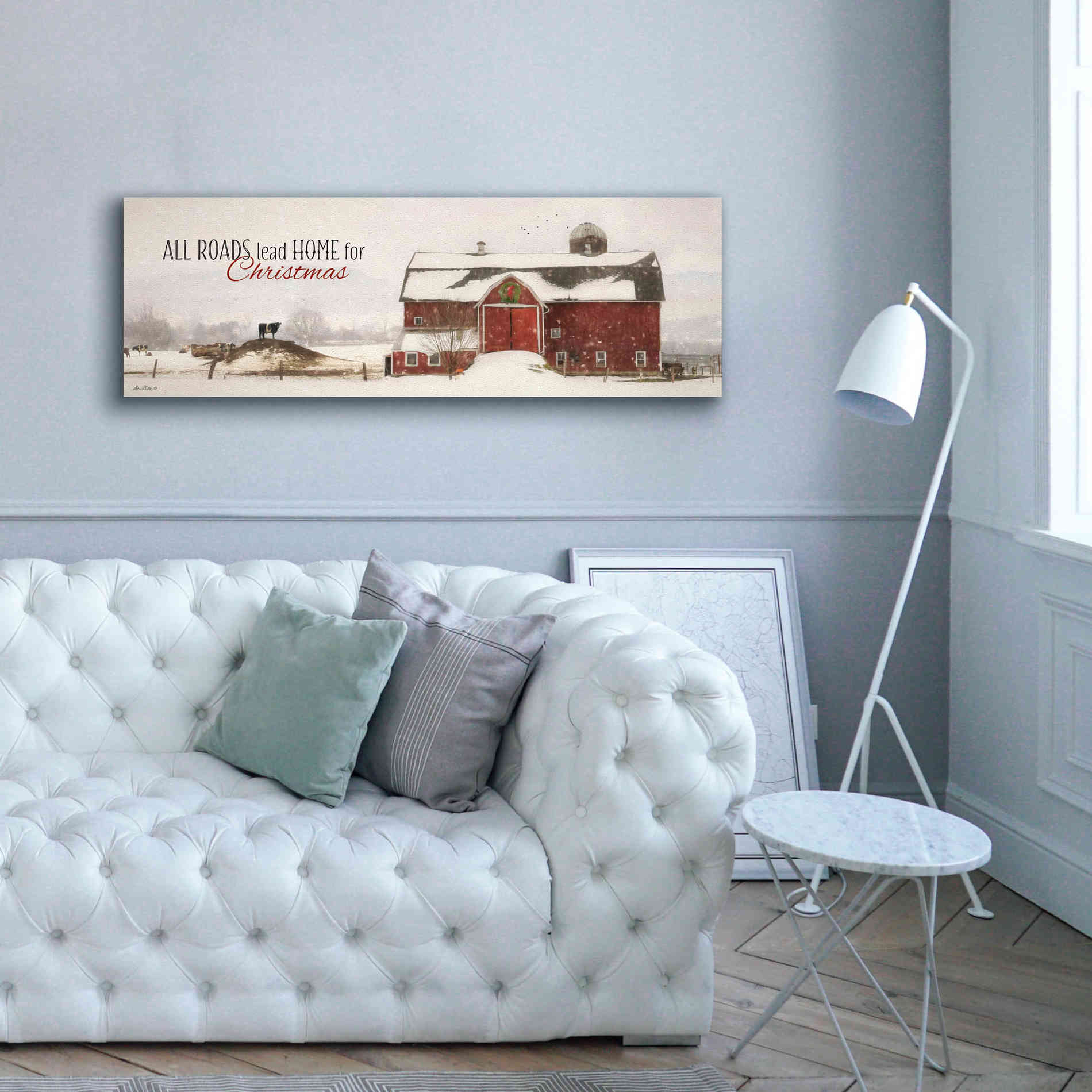 'All Roads Lead Home for Christmas' by Lori Deiter, Canvas Wall Art,60 x 20