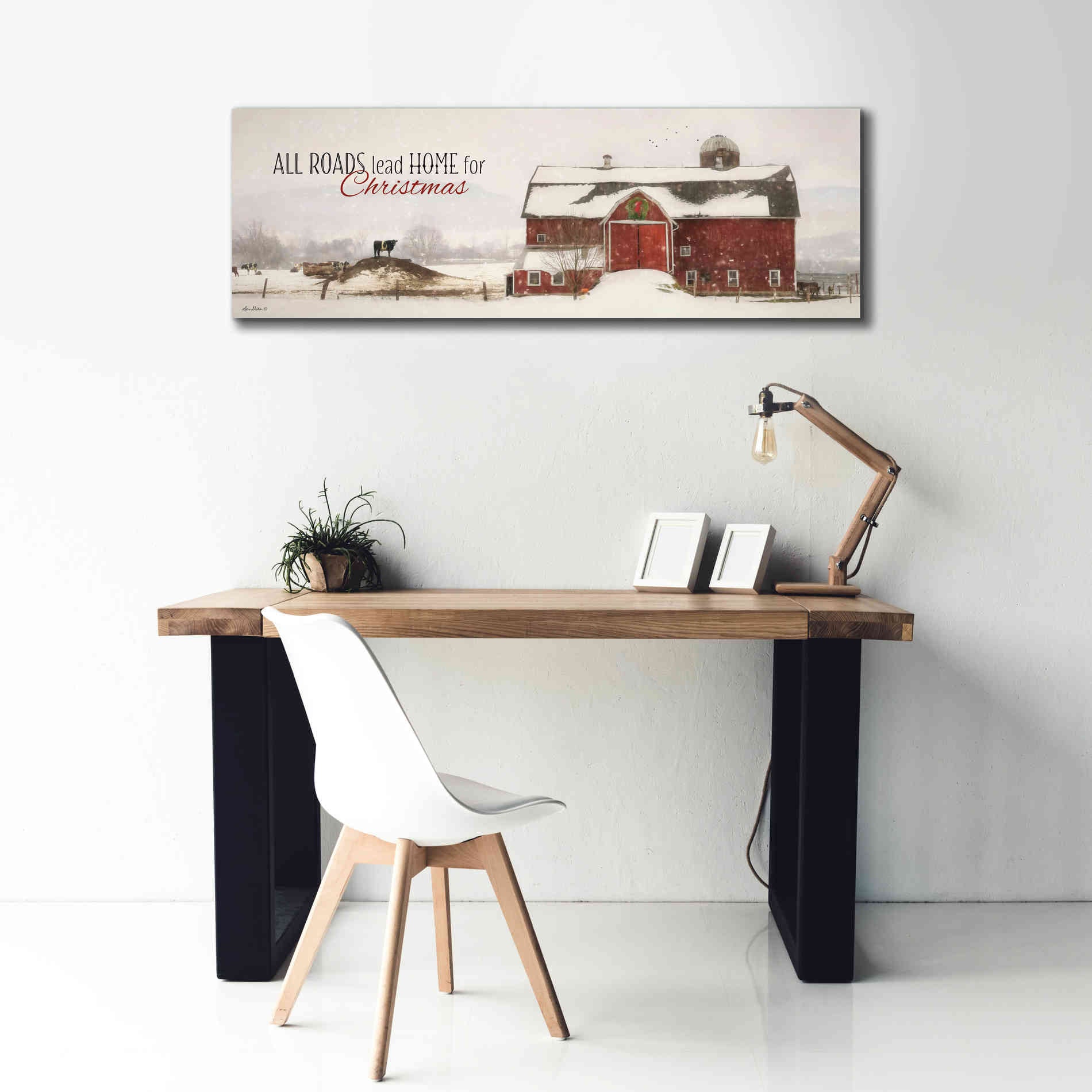 'All Roads Lead Home for Christmas' by Lori Deiter, Canvas Wall Art,60 x 20