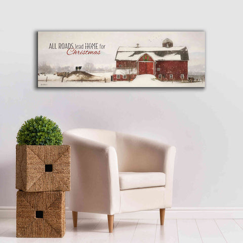Image of 'All Roads Lead Home for Christmas' by Lori Deiter, Canvas Wall Art,60 x 20
