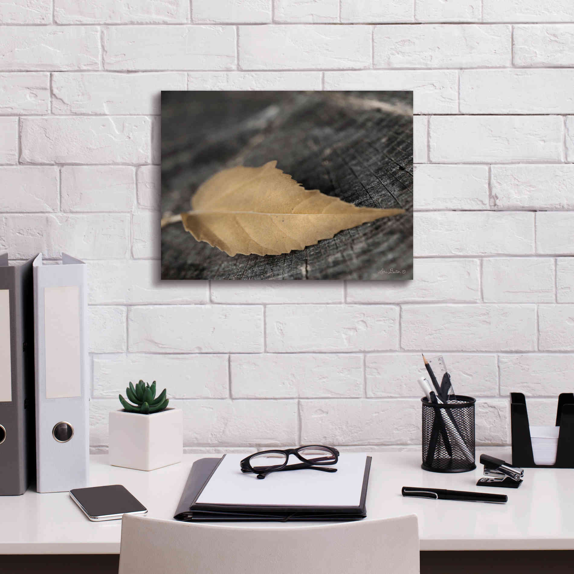 'Natural Gold Leaf' by Lori Deiter, Canvas Wall Art,16 x 12