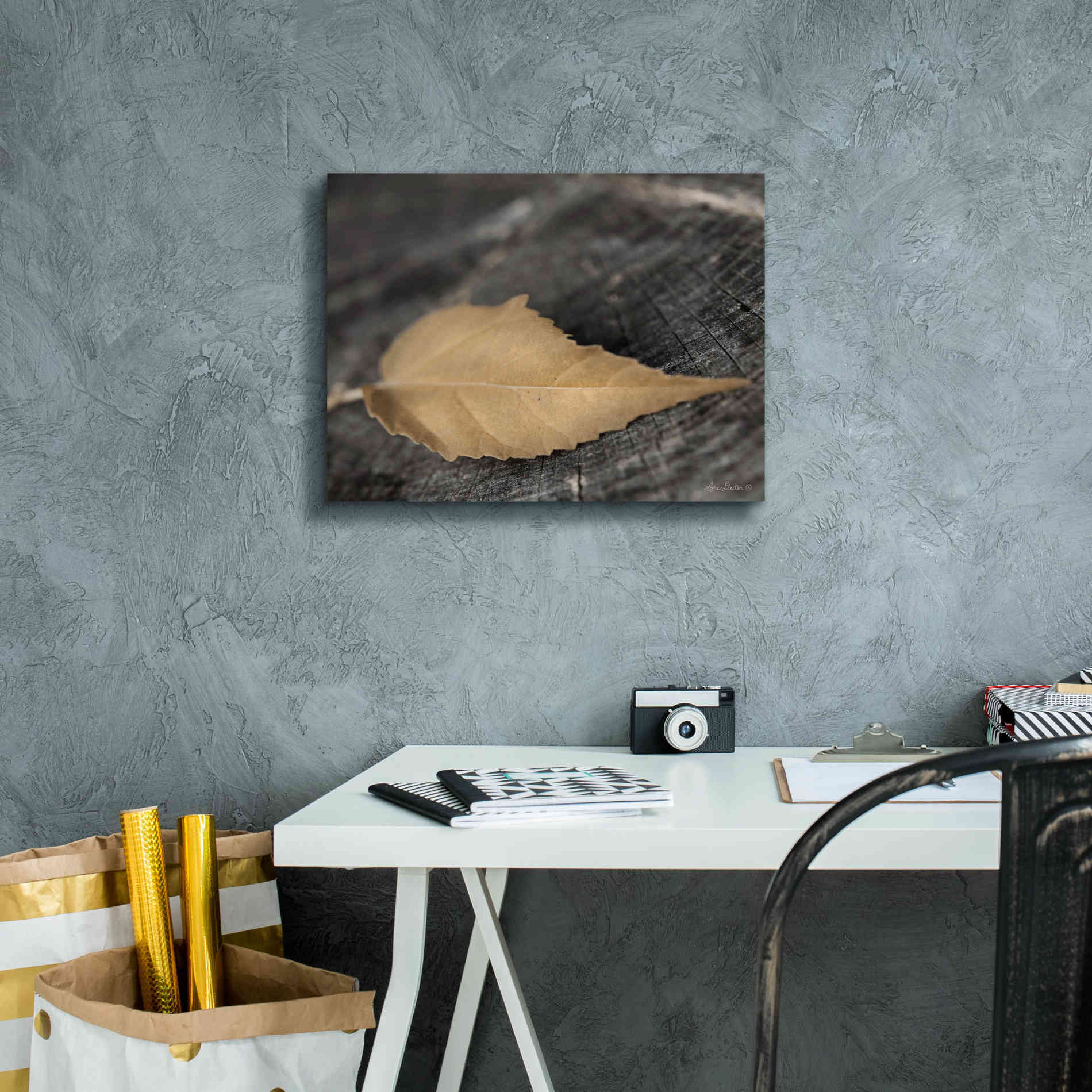 'Natural Gold Leaf' by Lori Deiter, Canvas Wall Art,16 x 12