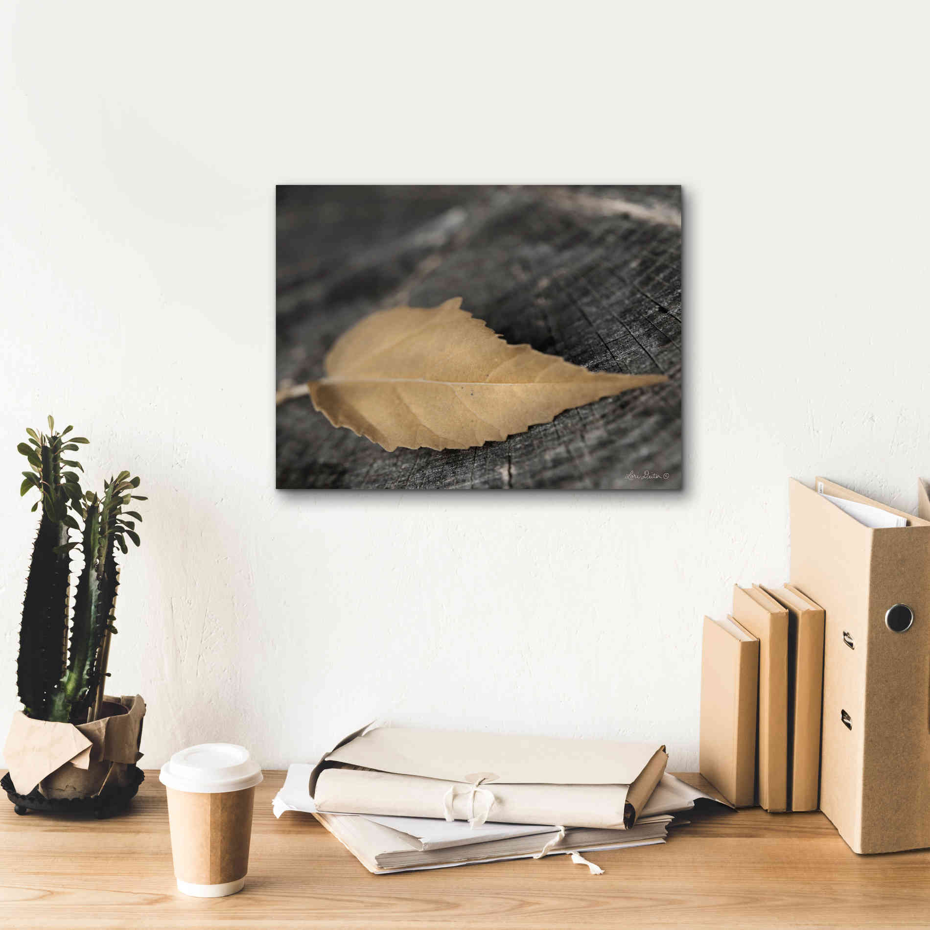 'Natural Gold Leaf' by Lori Deiter, Canvas Wall Art,16 x 12