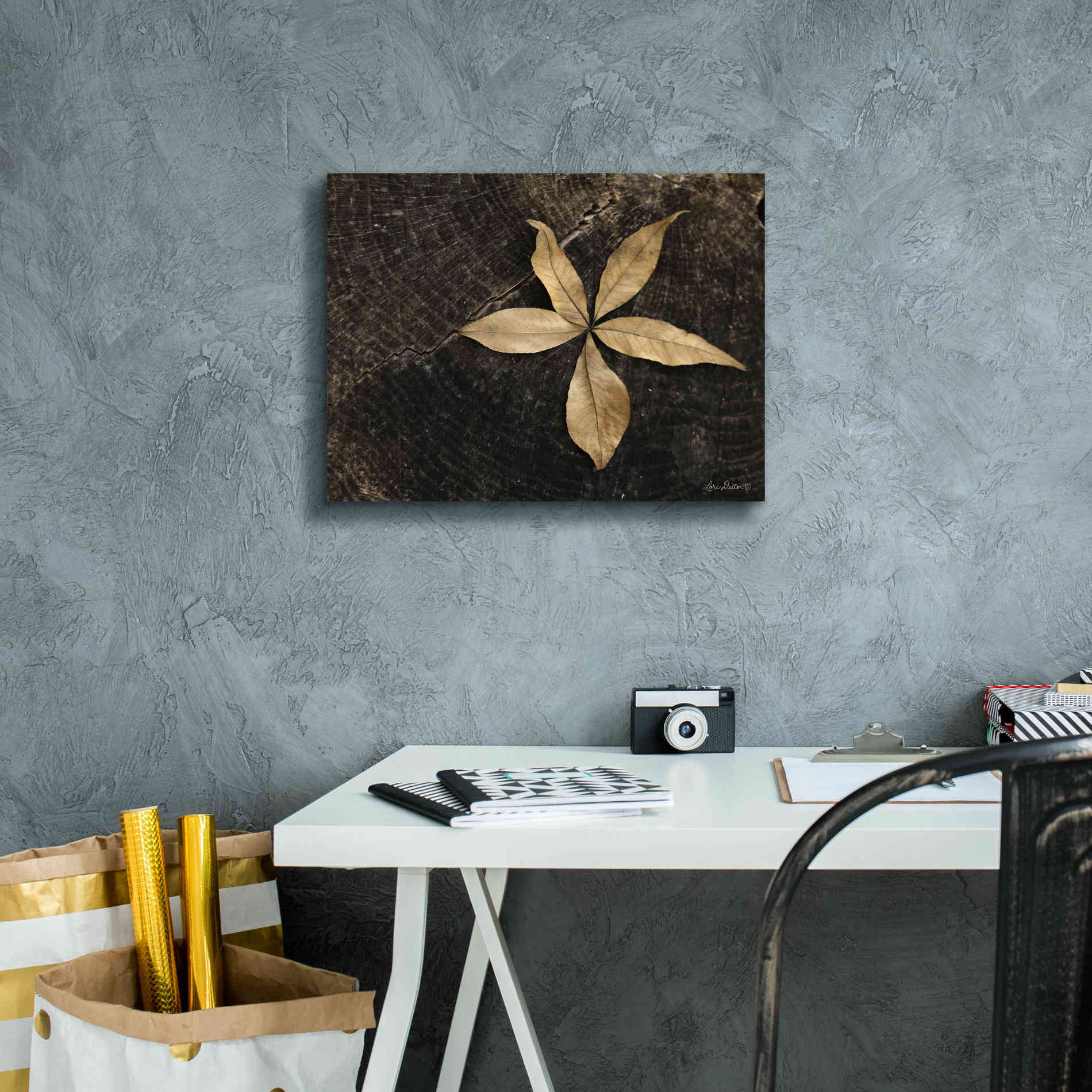 'Natural Buckeye Leaf' by Lori Deiter, Canvas Wall Art,16 x 12