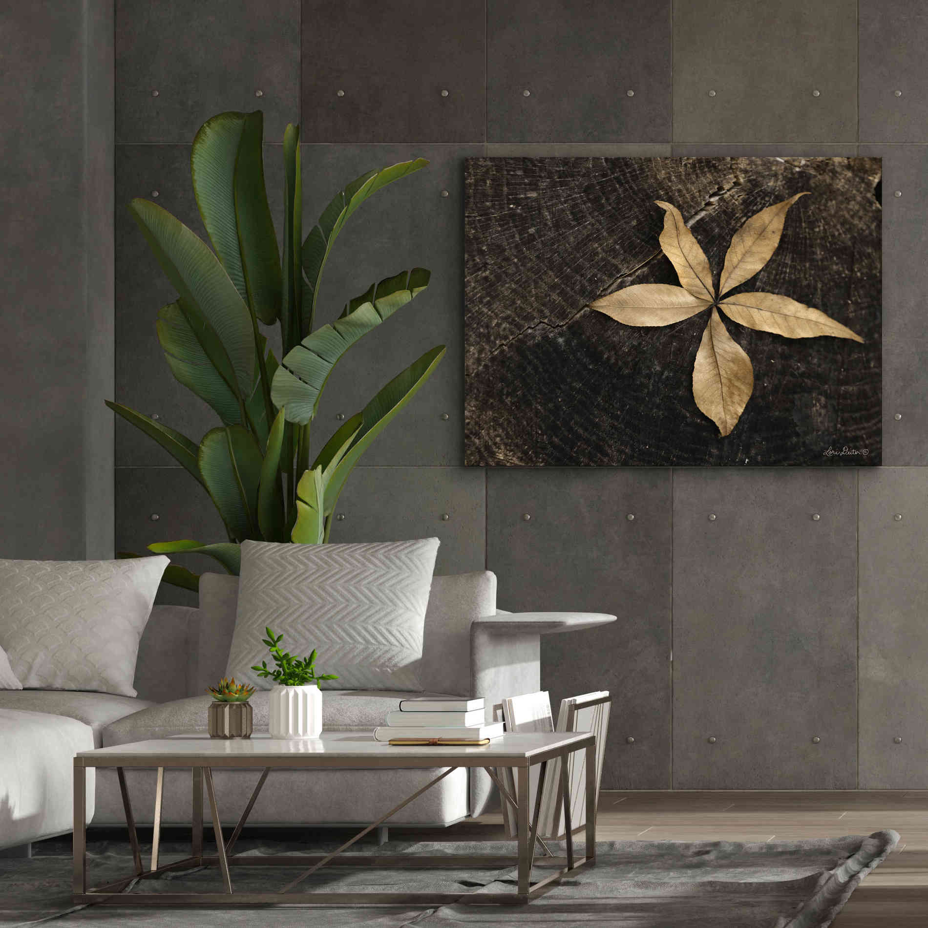 'Natural Buckeye Leaf' by Lori Deiter, Canvas Wall Art,54 x 40