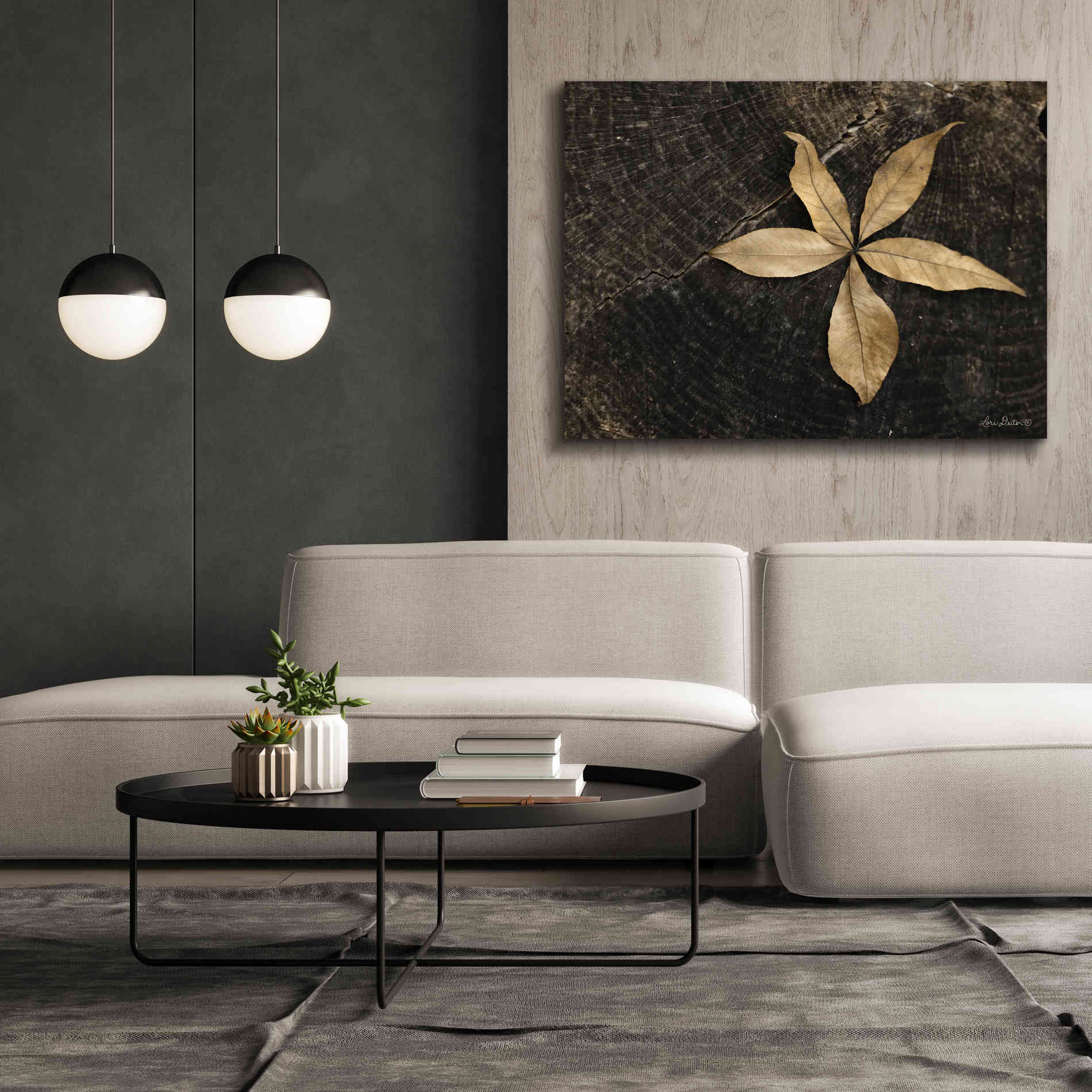'Natural Buckeye Leaf' by Lori Deiter, Canvas Wall Art,54 x 40