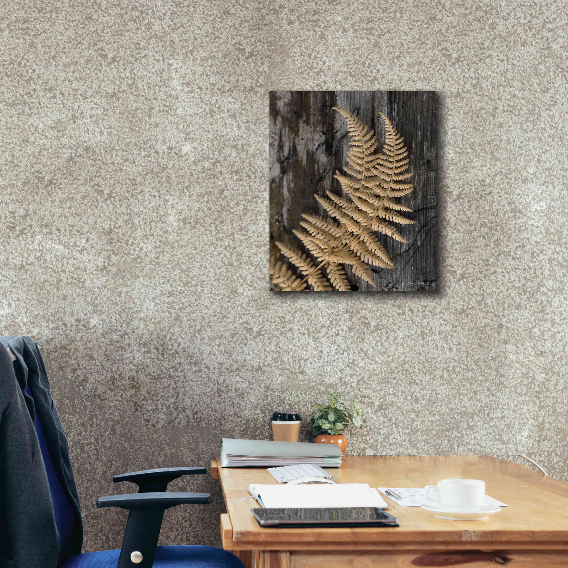 'Natural Gold Fern' by Lori Deiter, Canvas Wall Art,20 x 24