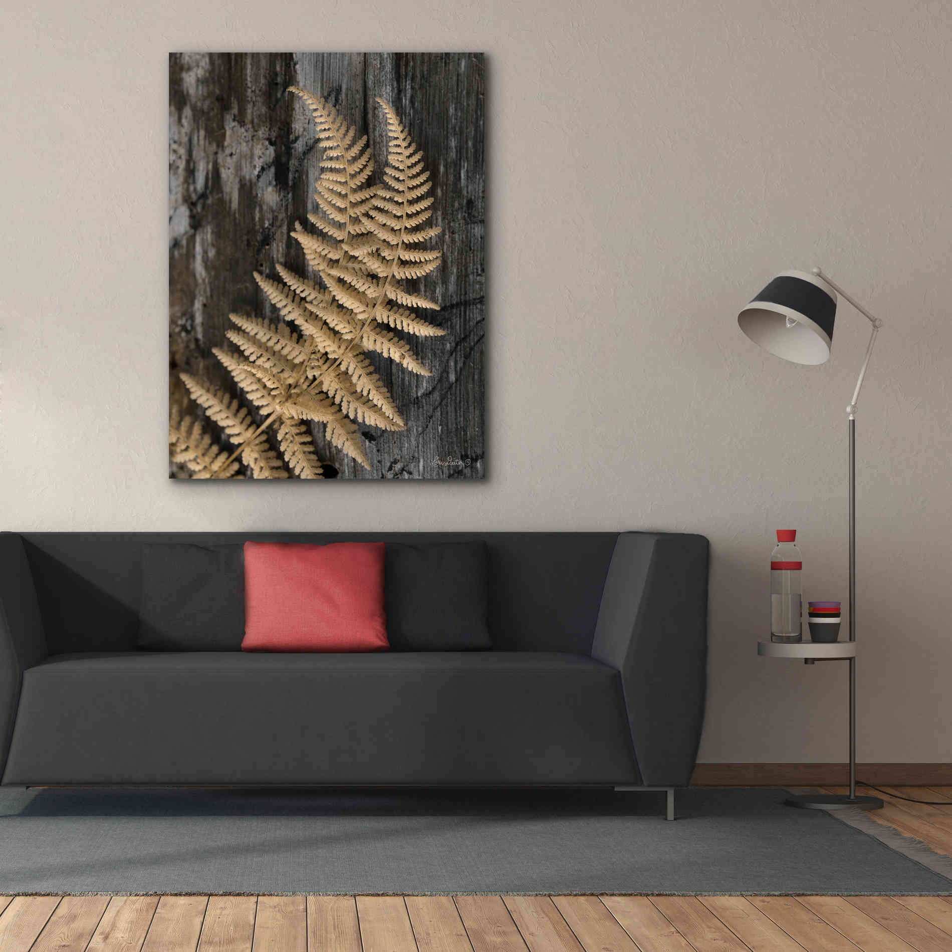 'Natural Gold Fern' by Lori Deiter, Canvas Wall Art,40 x 54