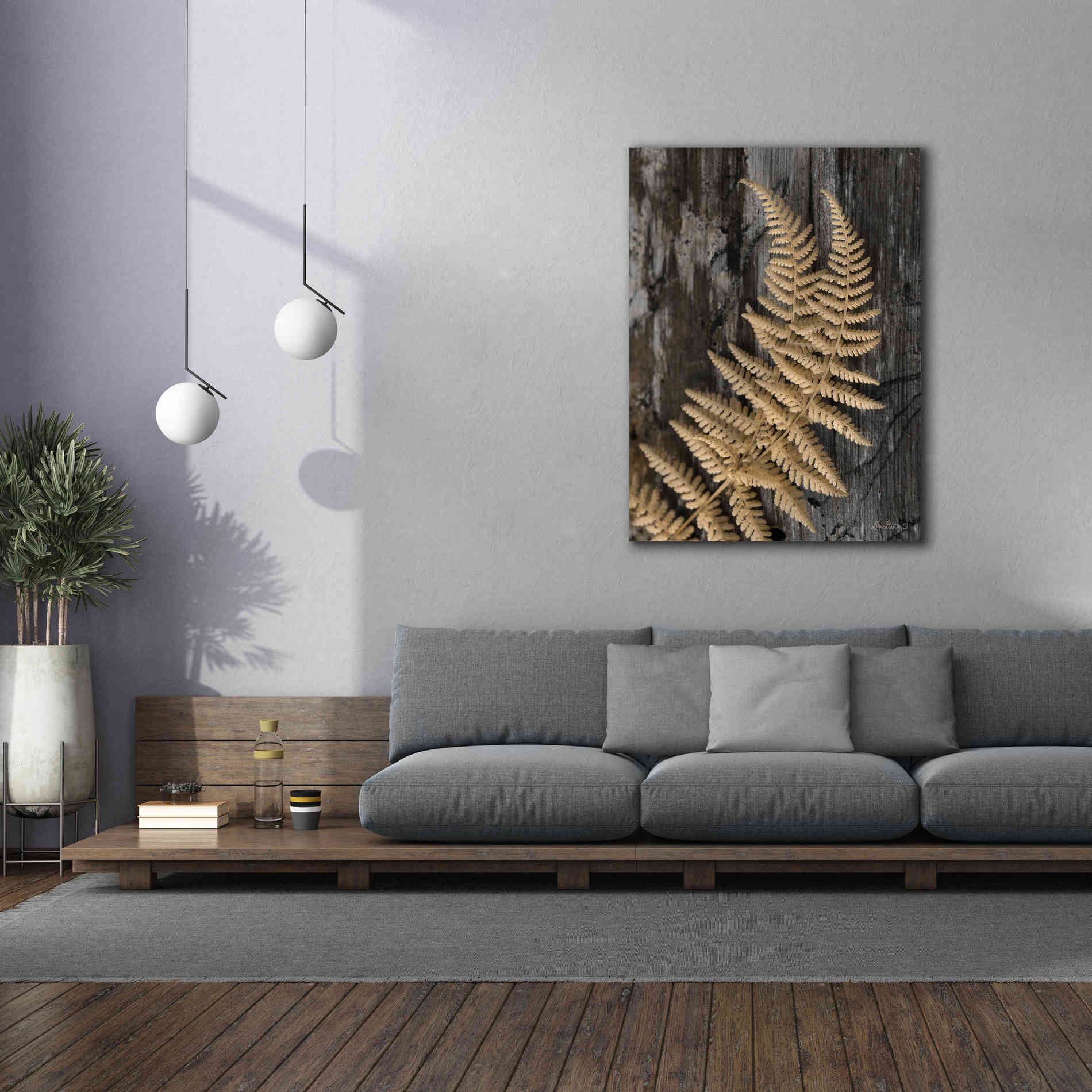 'Natural Gold Fern' by Lori Deiter, Canvas Wall Art,40 x 54