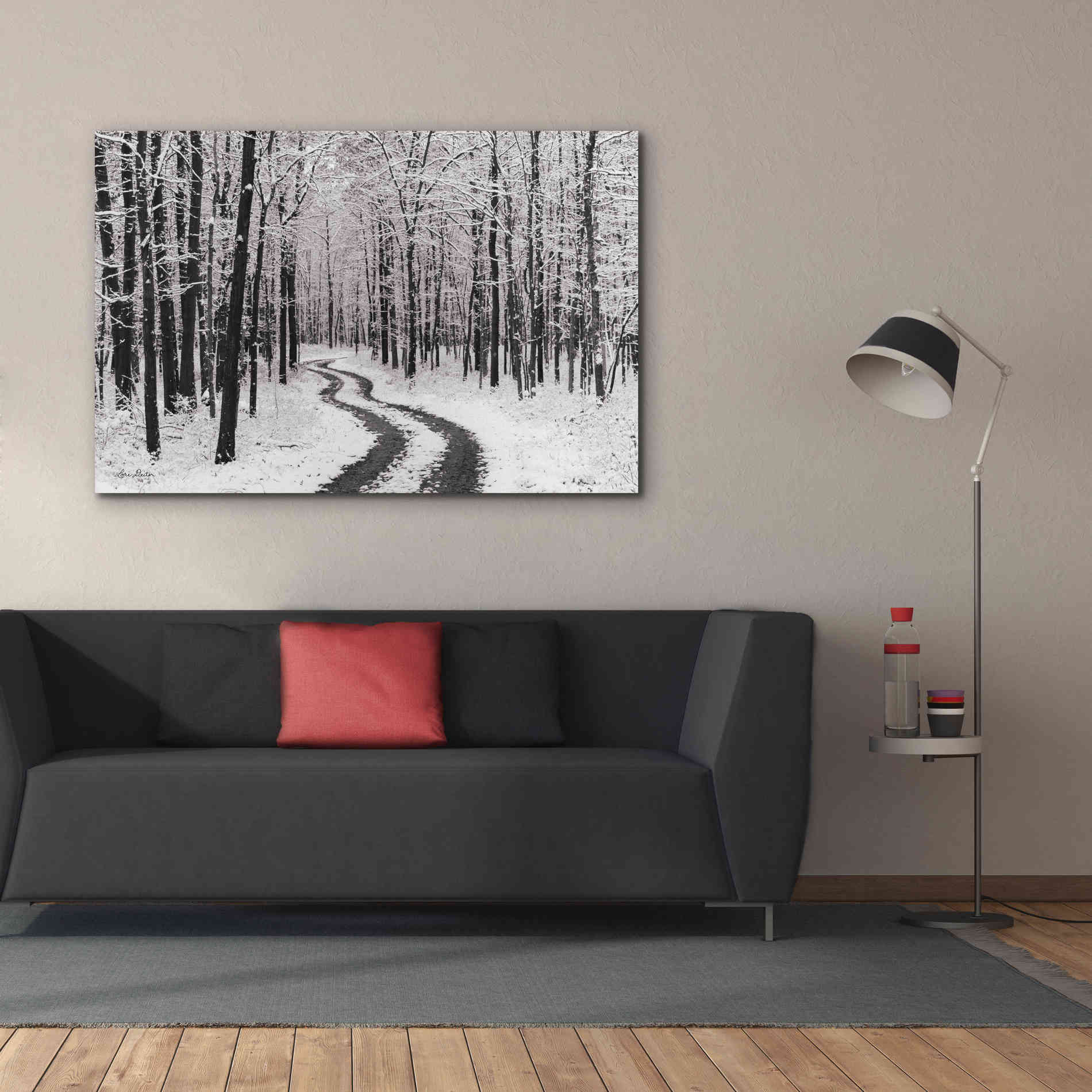 'Snowy Road' by Lori Deiter, Canvas Wall Art,60 x 40