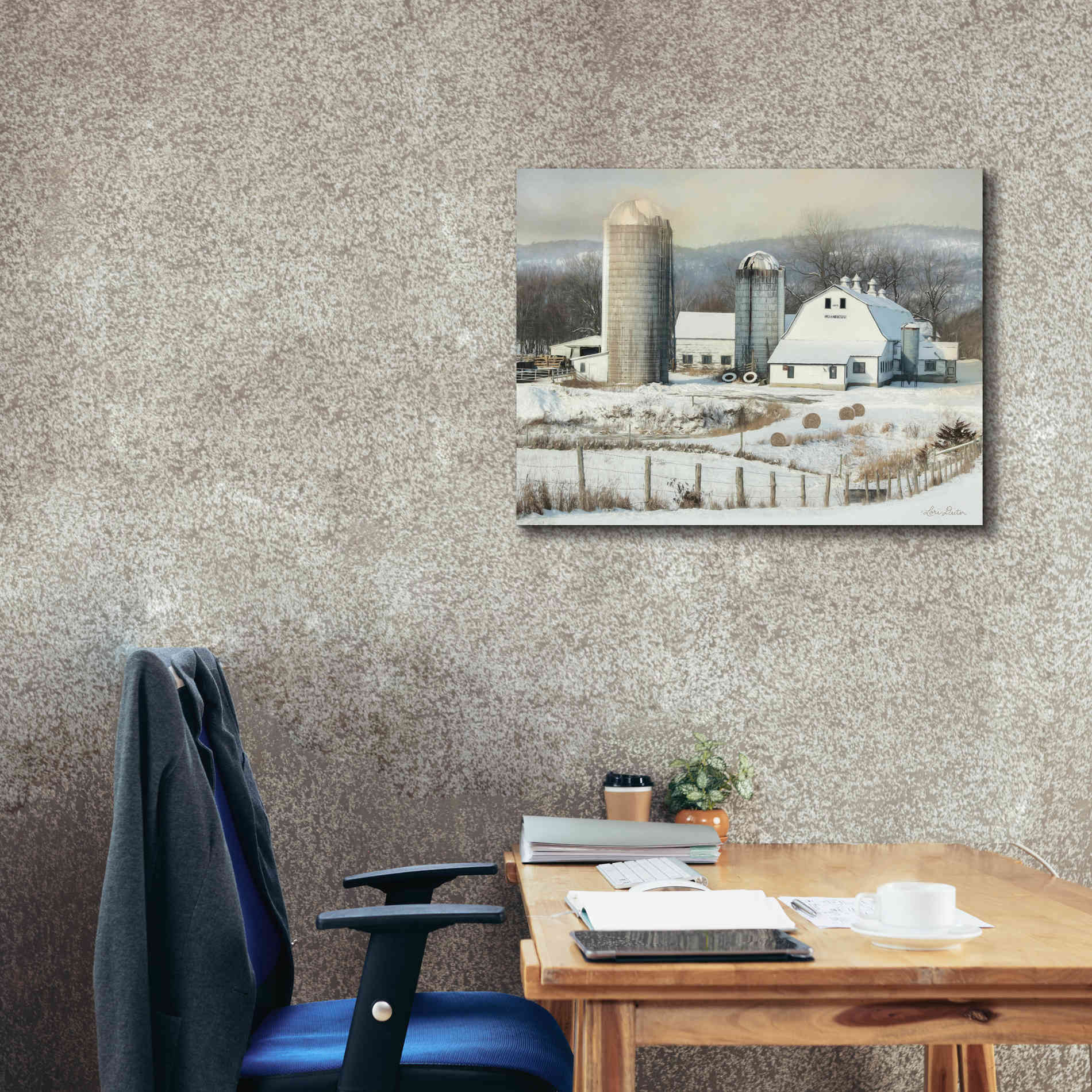 'The Lake Farm' by Lori Deiter, Canvas Wall Art,34 x 26