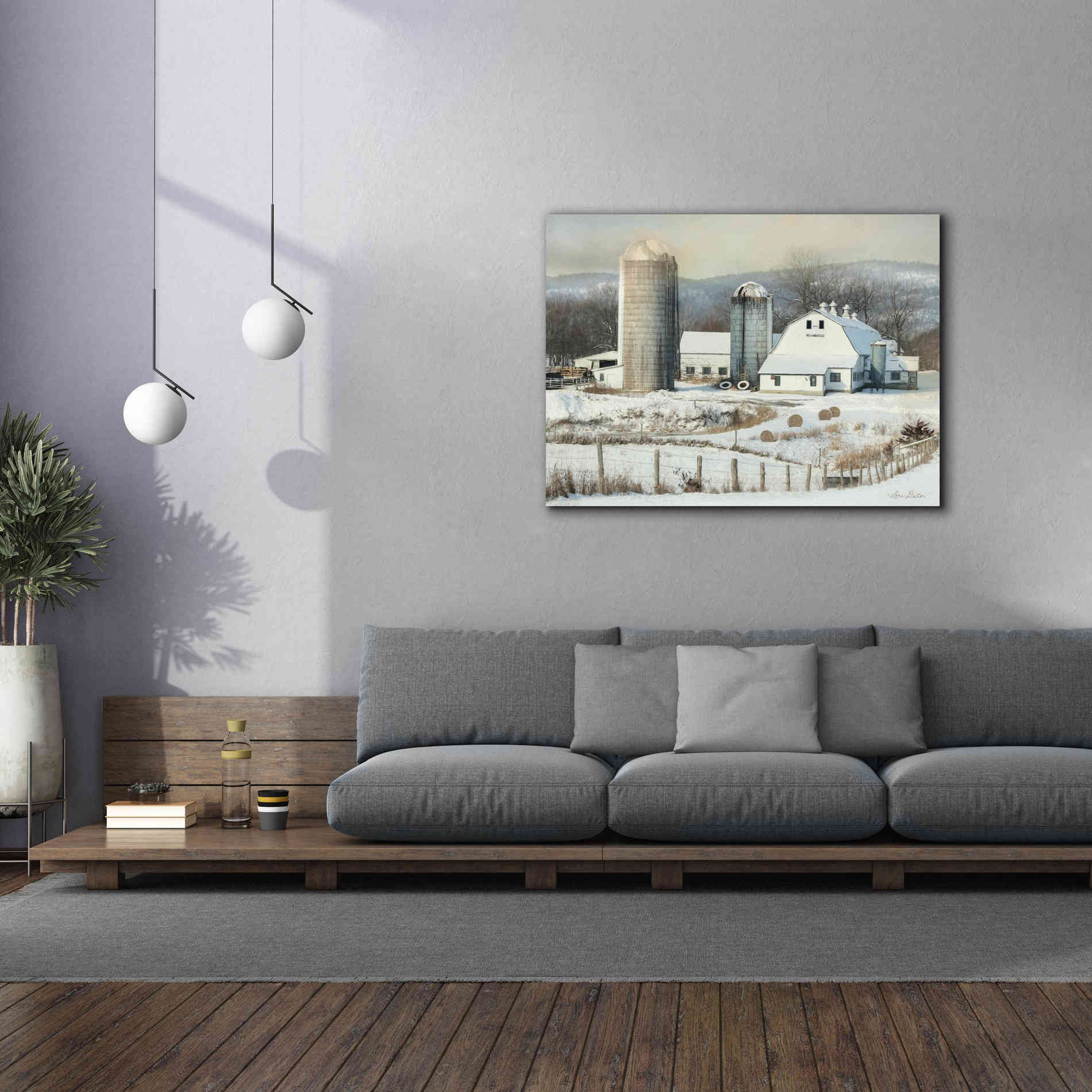 'The Lake Farm' by Lori Deiter, Canvas Wall Art,54 x 40