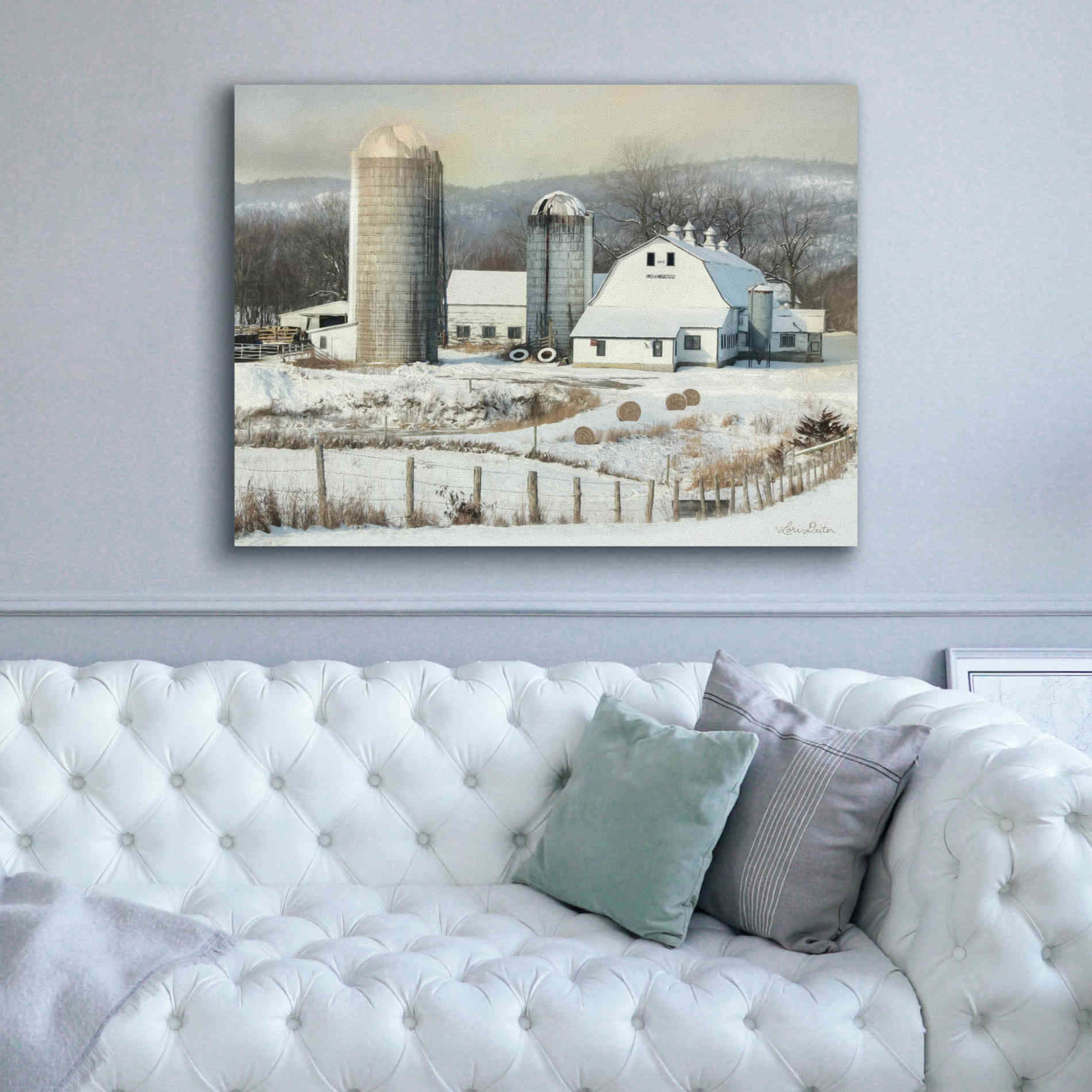 'The Lake Farm' by Lori Deiter, Canvas Wall Art,54 x 40