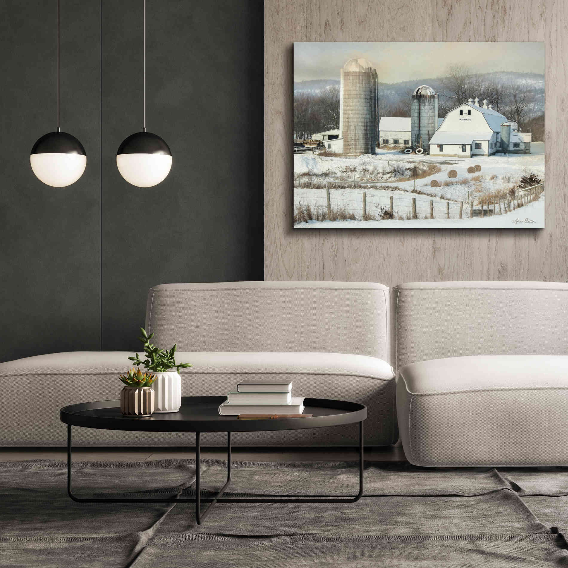 'The Lake Farm' by Lori Deiter, Canvas Wall Art,54 x 40