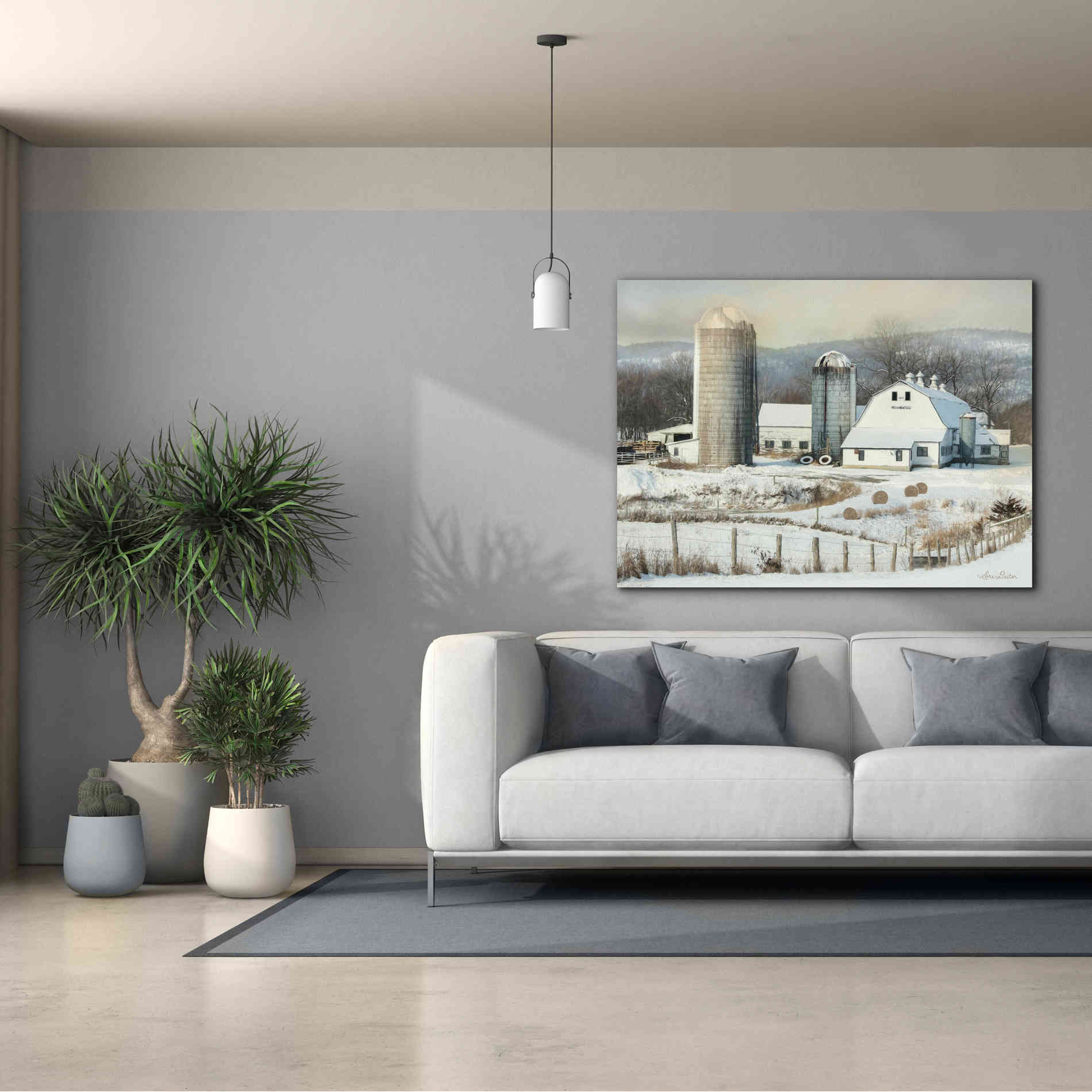 'The Lake Farm' by Lori Deiter, Canvas Wall Art,54 x 40