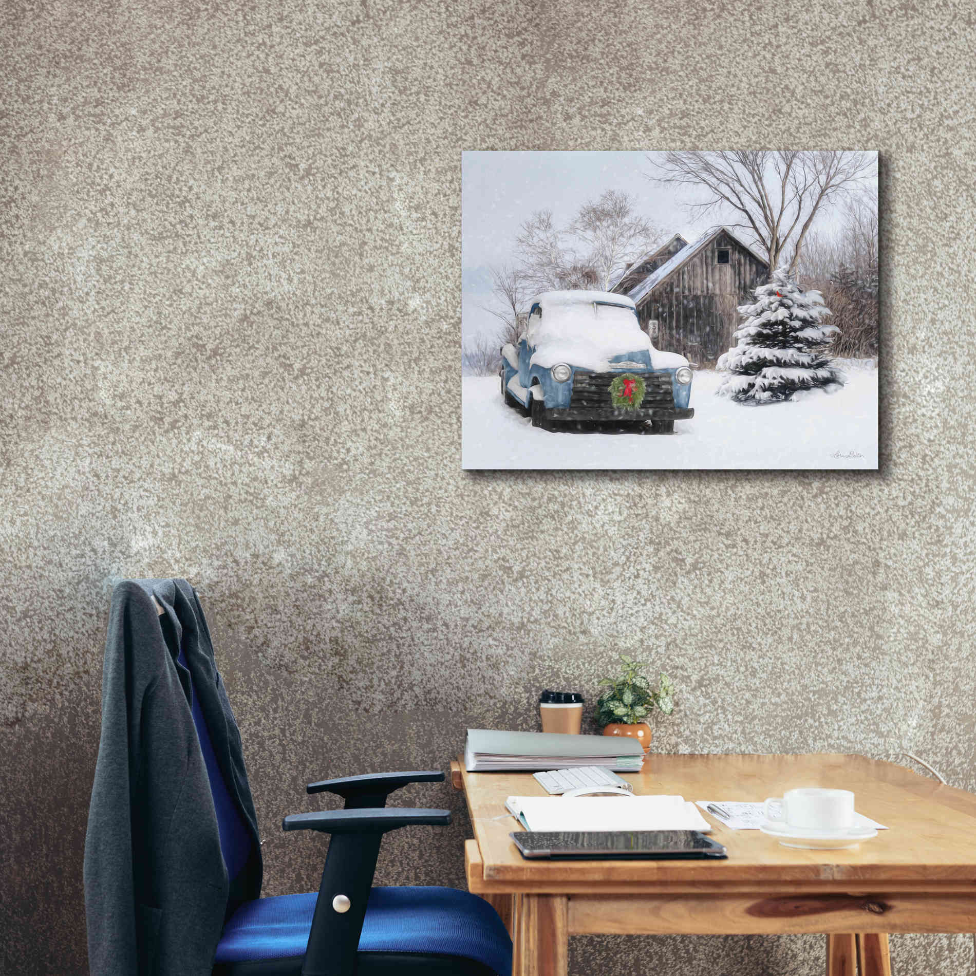 'Christmas on the Farm' by Lori Deiter, Canvas Wall Art,34 x 26