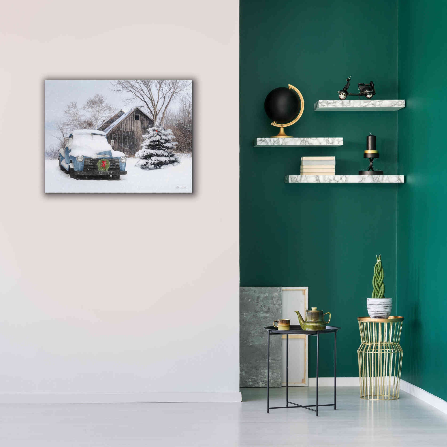 'Christmas on the Farm' by Lori Deiter, Canvas Wall Art,34 x 26