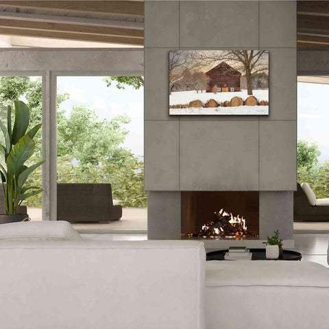 Image of 'Snowy Vermont Barn' by Lori Deiter, Canvas Wall Art,40 x 26