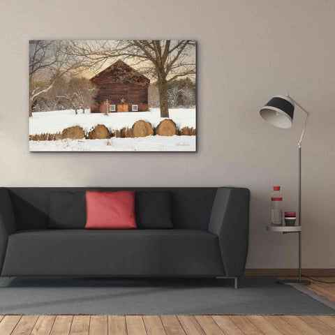 Image of 'Snowy Vermont Barn' by Lori Deiter, Canvas Wall Art,60 x 40