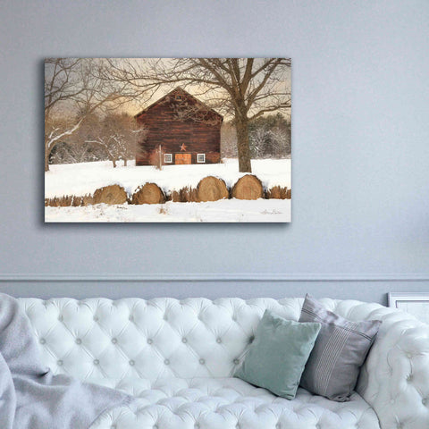 Image of 'Snowy Vermont Barn' by Lori Deiter, Canvas Wall Art,60 x 40
