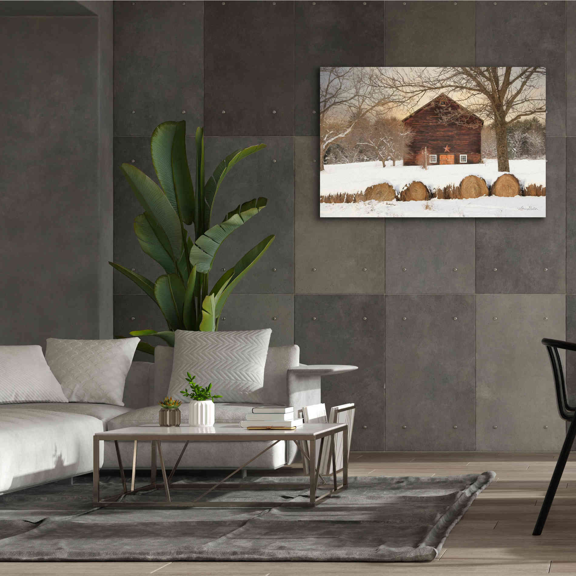 'Snowy Vermont Barn' by Lori Deiter, Canvas Wall Art,60 x 40